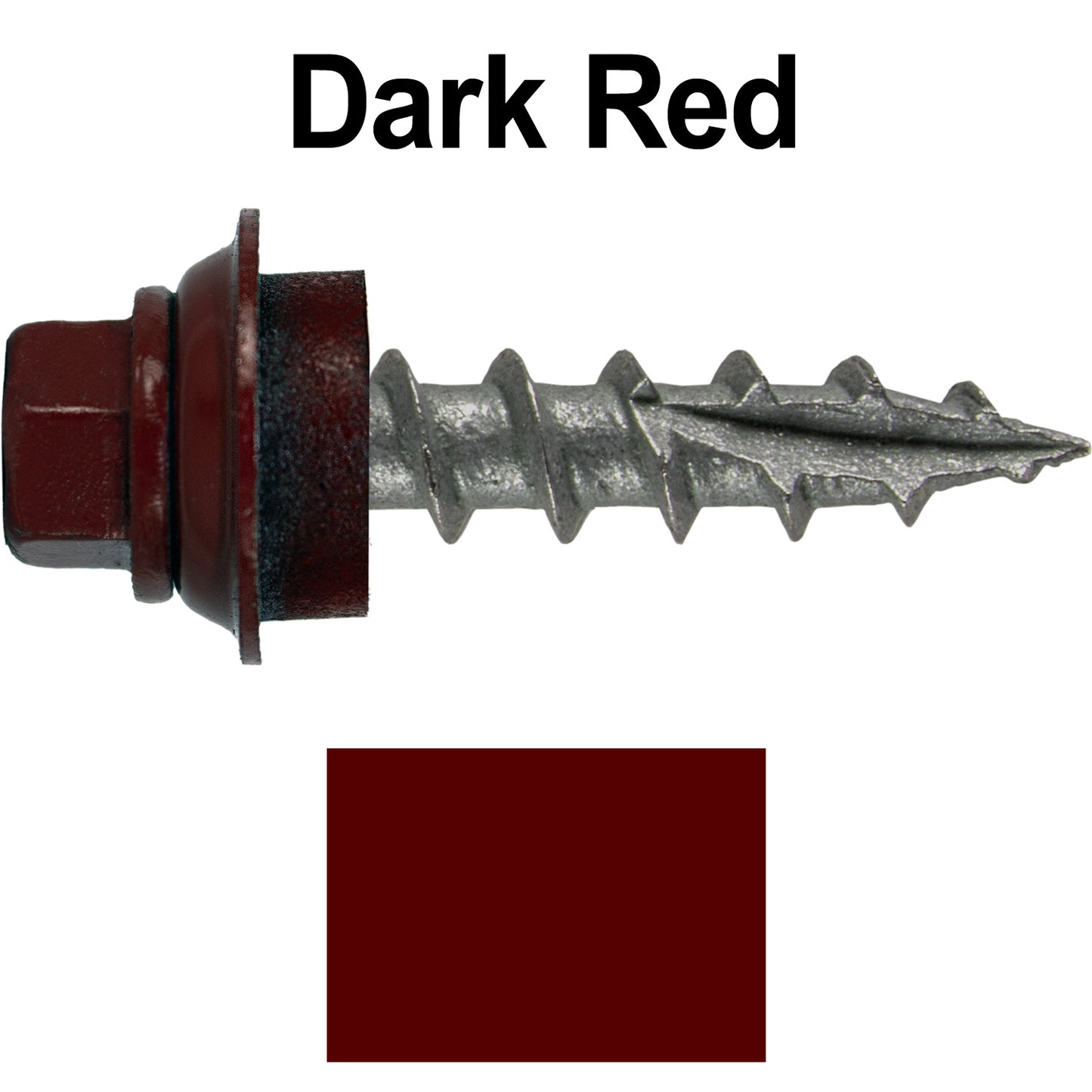 12 X 1" Metal Roofing Screws For OSB and Plywood - Galvanized Metal to Wood Type 17 Tip - 1/4" Hex Head - Assembled EPDM Washer
