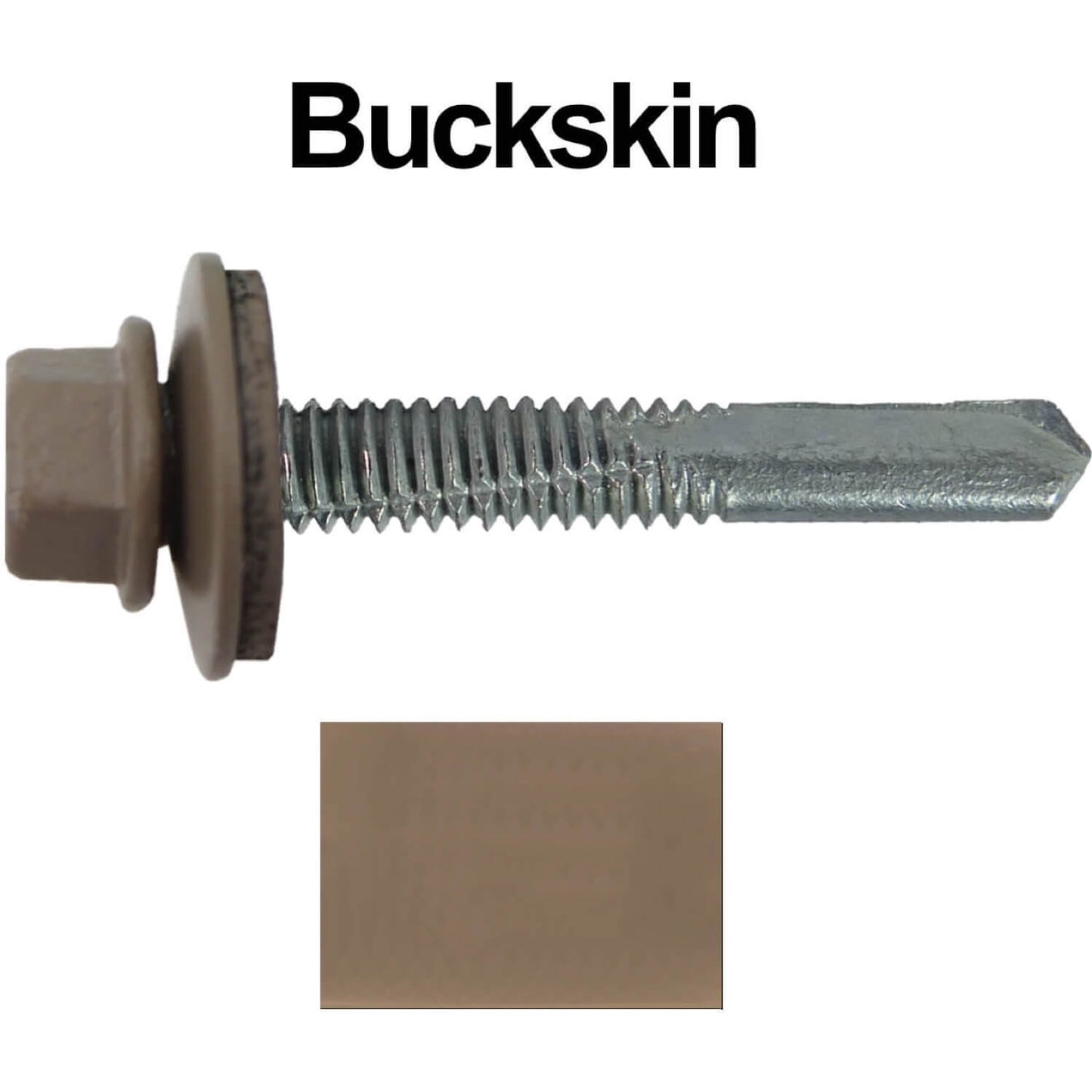 #12 x 1-1/2" Metal to Metal Type #5 Roofing Screws - Hex Head Drill Point. 9/16" EPDM Washer. Colored Head.