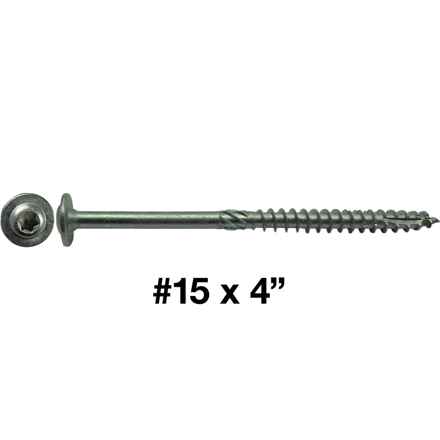 #15 Stainless Steel Construction Lag Screw T-30 Torx/Star Drive Heavy Duty Lag Screw - Modified Truss Washer Head