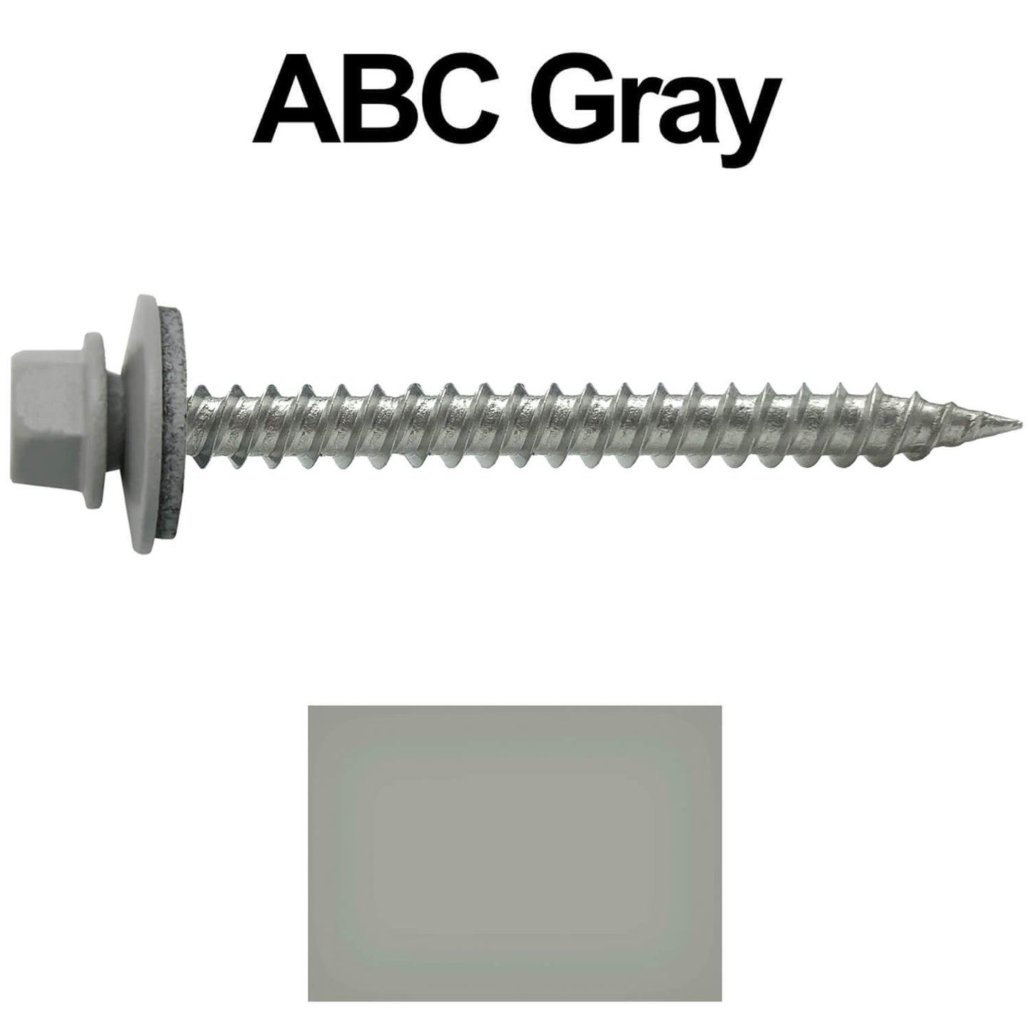 #9 x 2" Stainless Steel Metal Roofing Screws - Hex Washer Head - Self-Piercing (SP) tip metal to wood. EPDM washer. Colored head.