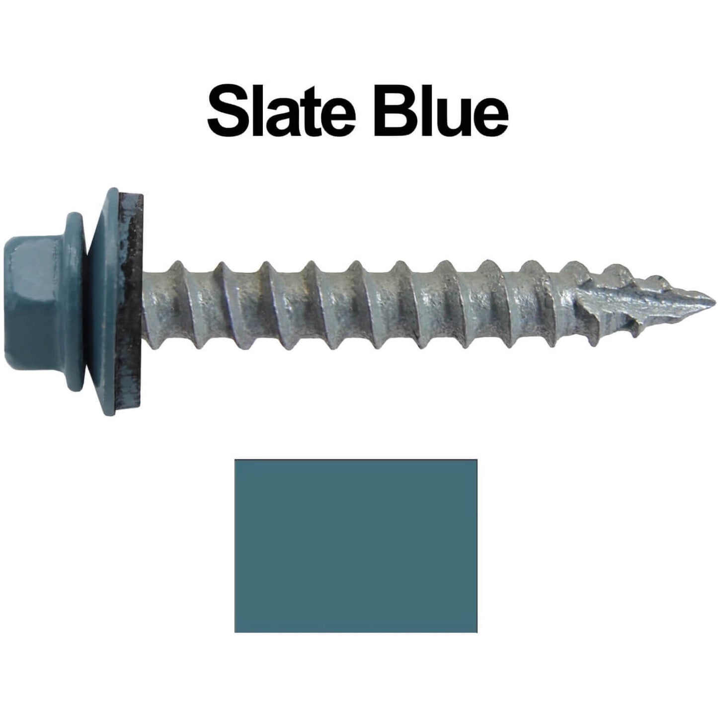 #14 x 1-1/2" Metal ROOFING SCREWS - Hex Washer Head - Self starting/self tapping - EPDM washer. Colored head.