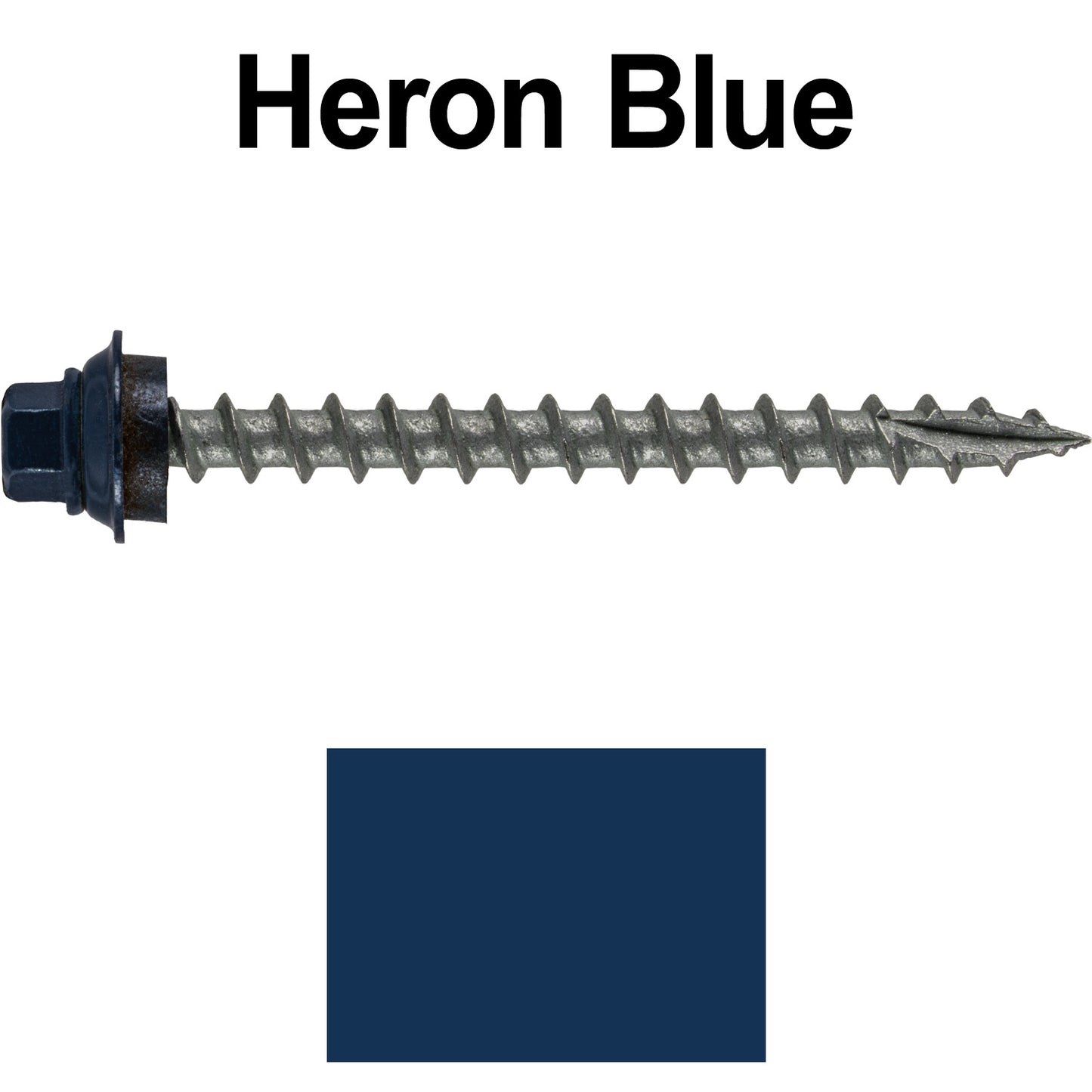 12 X 2-1/2" Metal Roofing Screws For OSB and Plywood - Galvanized Metal to Wood Type 17 Tip - 1/4" Hex Head - Assembled EPDM Washer