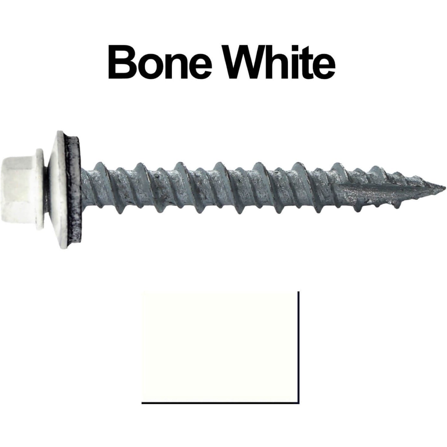 #10 x 1-1/2" Metal ROOFING SCREWS - Hex Washer Head - Self starting/self tapping - EPDM washer. Colored head.