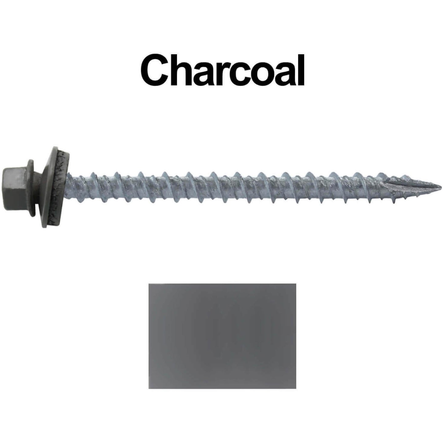 #10 x 2-1/2" Metal ROOFING SCREWS - Hex Washer Head - Self starting/self tapping - EPDM washer. Colored head.