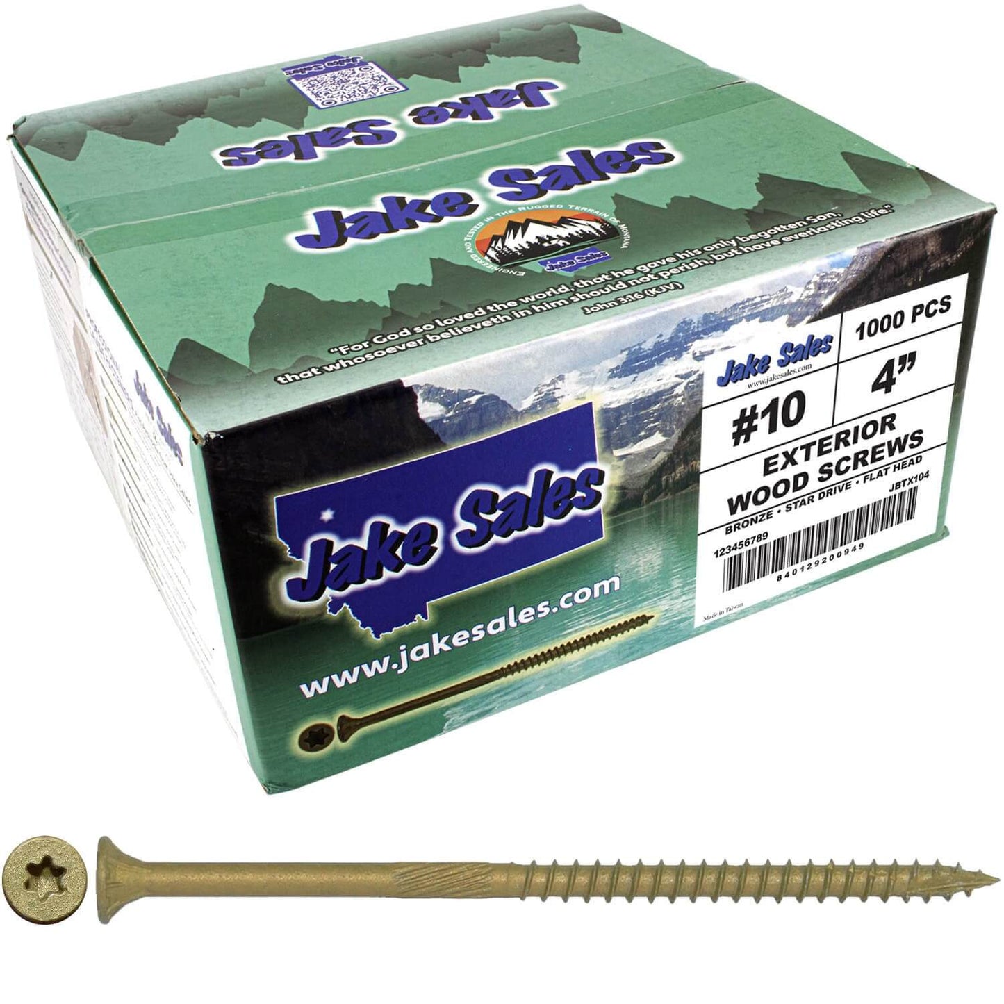 #10 x 2" - 6" Bronze Exterior Coated Wood Screw Torx/Star Drive Head - Multipurpose Exterior Coated Torx/Star Drive Wood Screws