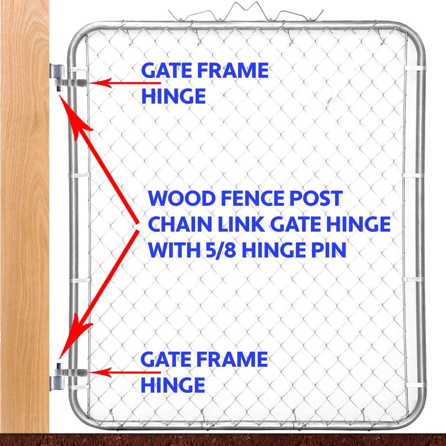 Wood Fence Post Gate Hinge With 5/8 Hinge Pin. Constructed of Heavy Duty Galvanized Steel.