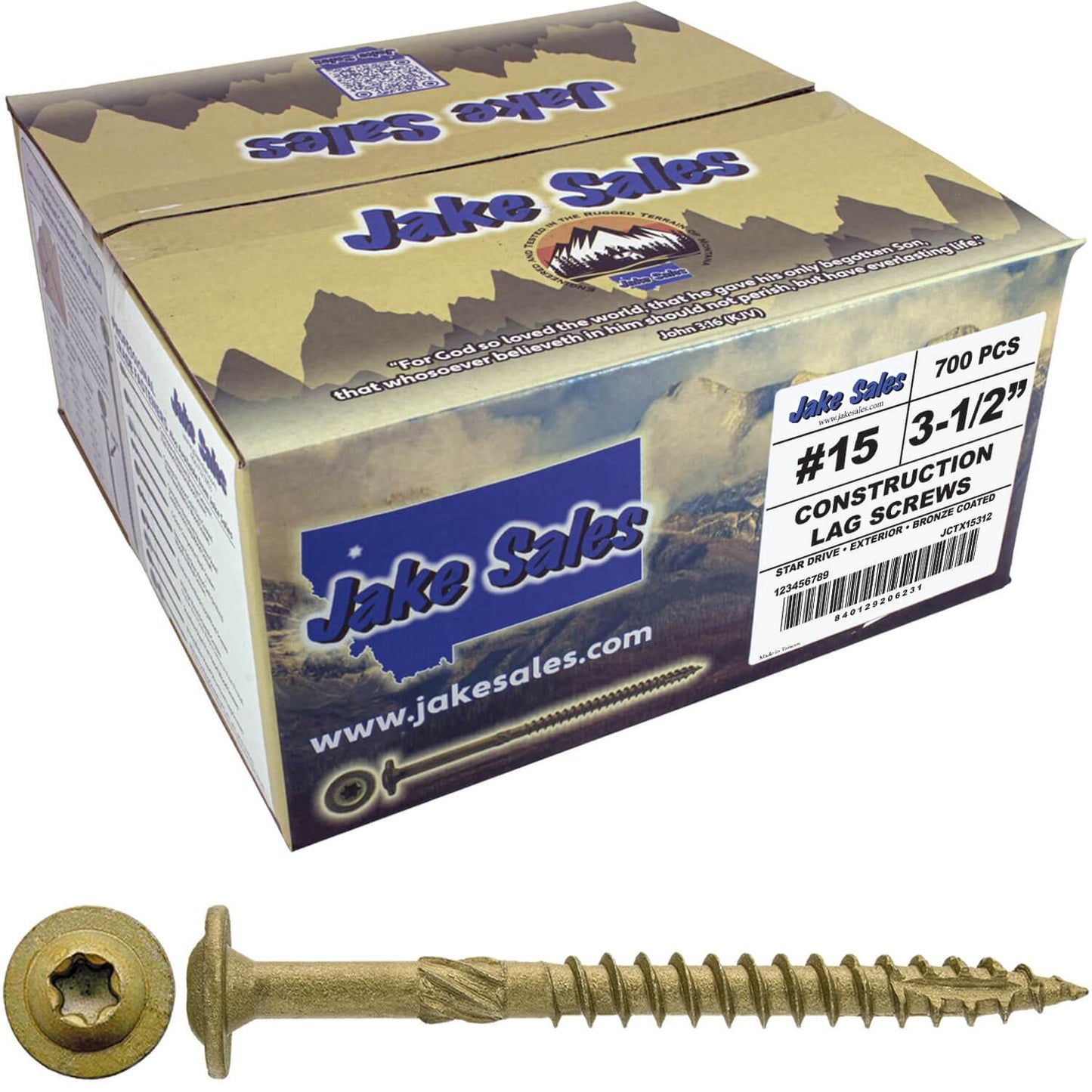 #15 Construction Lag Screw Exterior Coated Torx/Star Drive Heavy Duty Structural Lag Screw - Modified Truss Washer Head