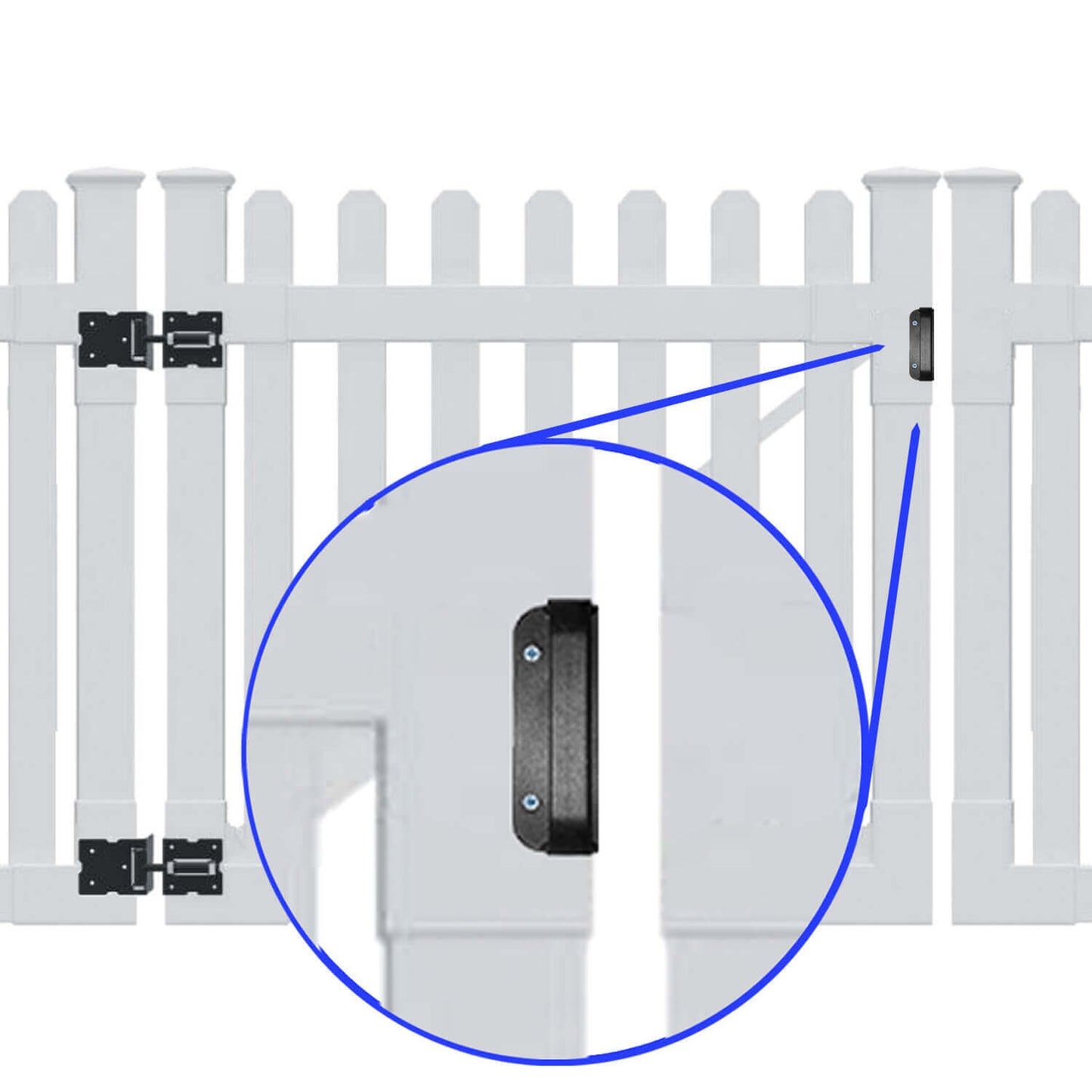 Universal NYLON GATE HANDLE -BLACK: Pull works with Wood, Metal, or Vinyl gates