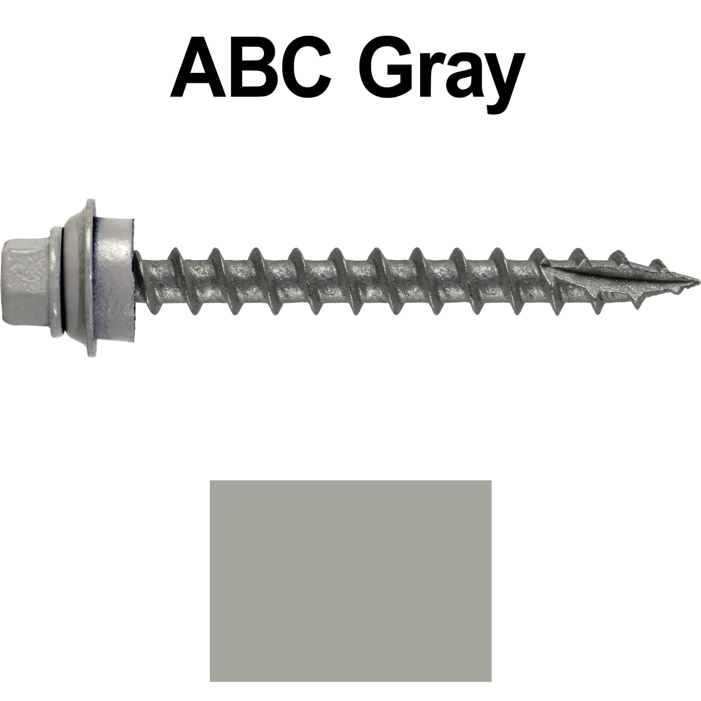 12 X 2" Metal Roofing Screws For OSB and Plywood - Galvanized Metal to Wood Type 17 Tip - 1/4" Hex Head - Assembled EPDM Washer