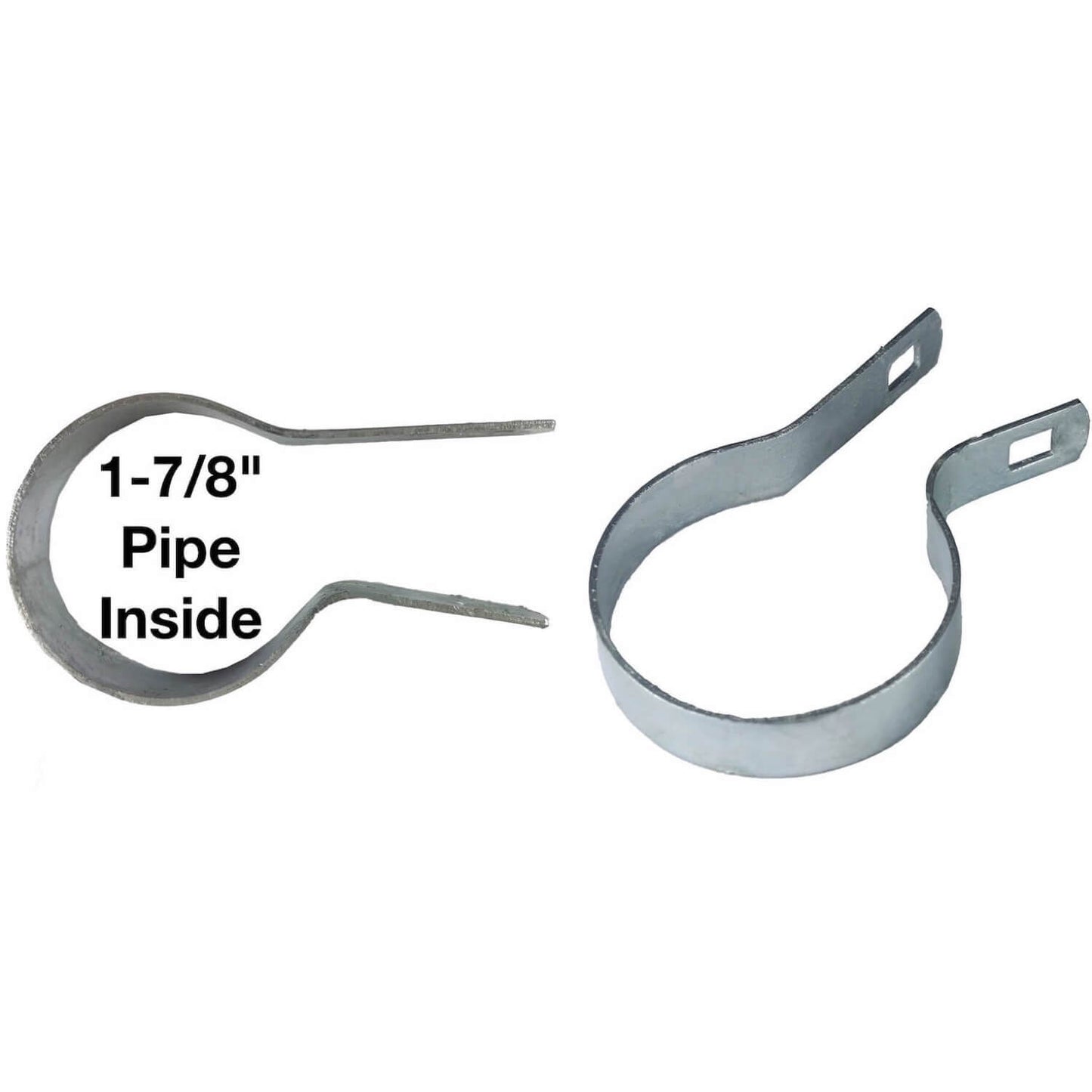 Tension Band for Chain Link Fence - Manufactured from Galvanized Steel to Prevent Rust. Tension Bands Wrap Around the Pipe on the Fence and Attach to a Tension Bar Holding the Chain Link Mesh