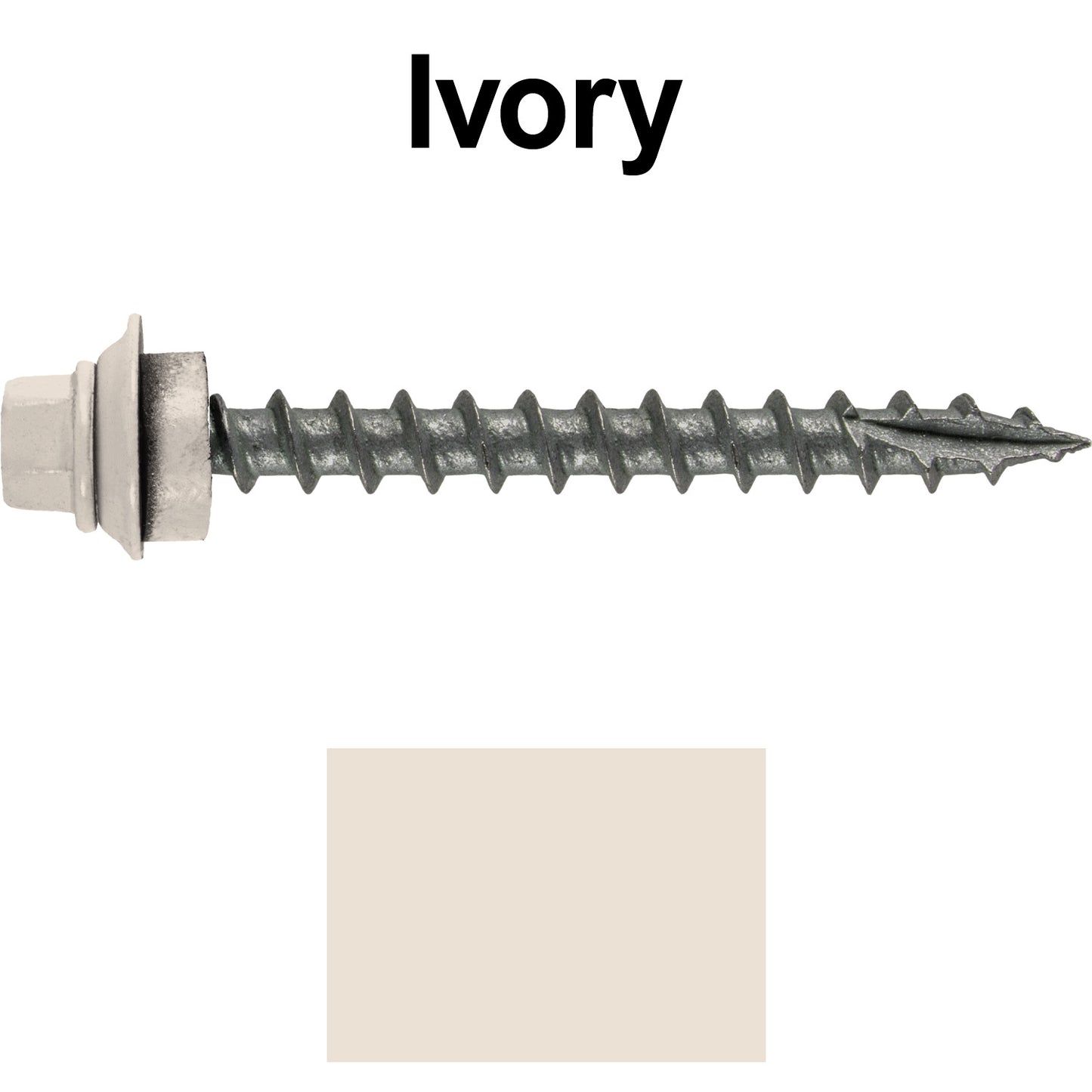 12 X 2" Metal Roofing Screws For OSB and Plywood - Galvanized Metal to Wood Type 17 Tip - 1/4" Hex Head - Assembled EPDM Washer