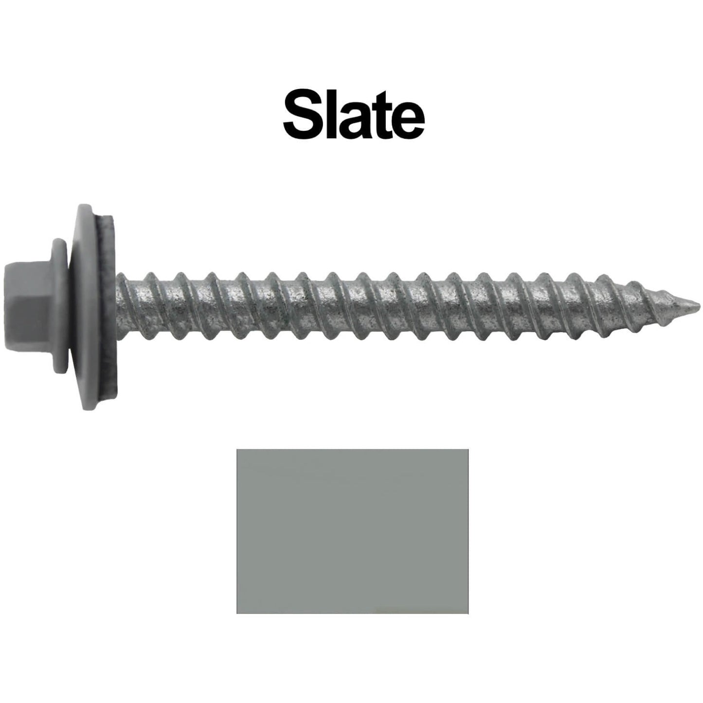 #12 x 2" RE-GRIP METAL ROOFING SCREWS - Hex Washer Head - Self starting/self tapping - EPDM washer. Colored head.