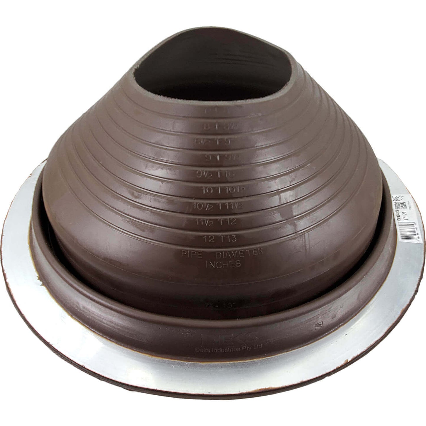 Dektite Round EPDM Pipe Flashings in Multiple Colors and Three Different Sizes. Continuous Service Temperature Ranges of -58F to 239F (EPDM)