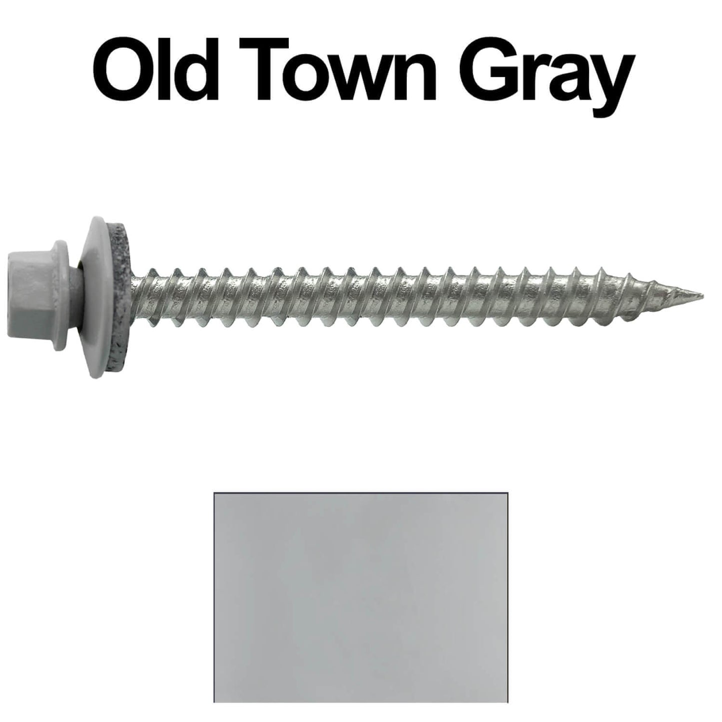 #9 x 2" Stainless Steel Metal Roofing Screws - Hex Washer Head - Self-Piercing (SP) tip metal to wood. EPDM washer. Colored head.