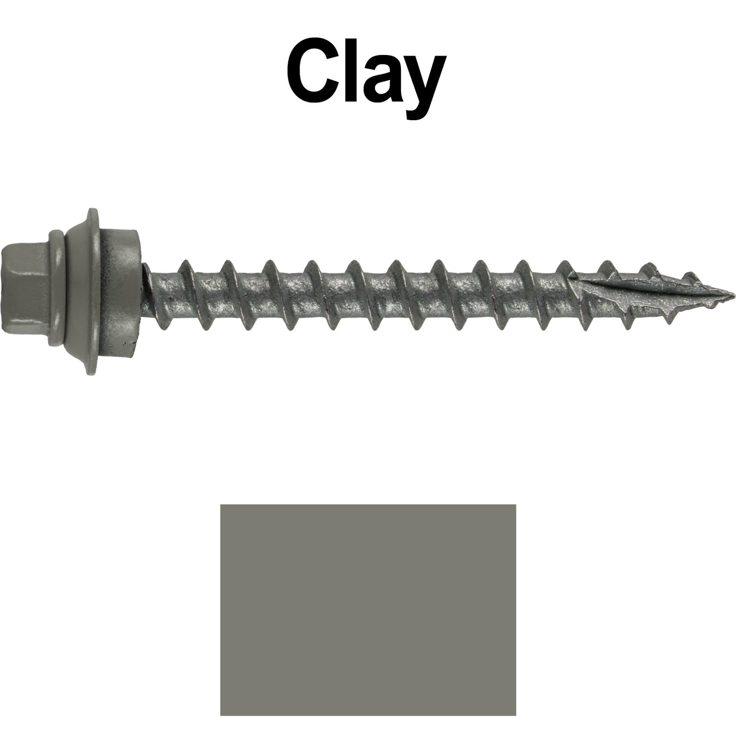 12 X 2" Metal Roofing Screws For OSB and Plywood - Galvanized Metal to Wood Type 17 Tip - 1/4" Hex Head - Assembled EPDM Washer
