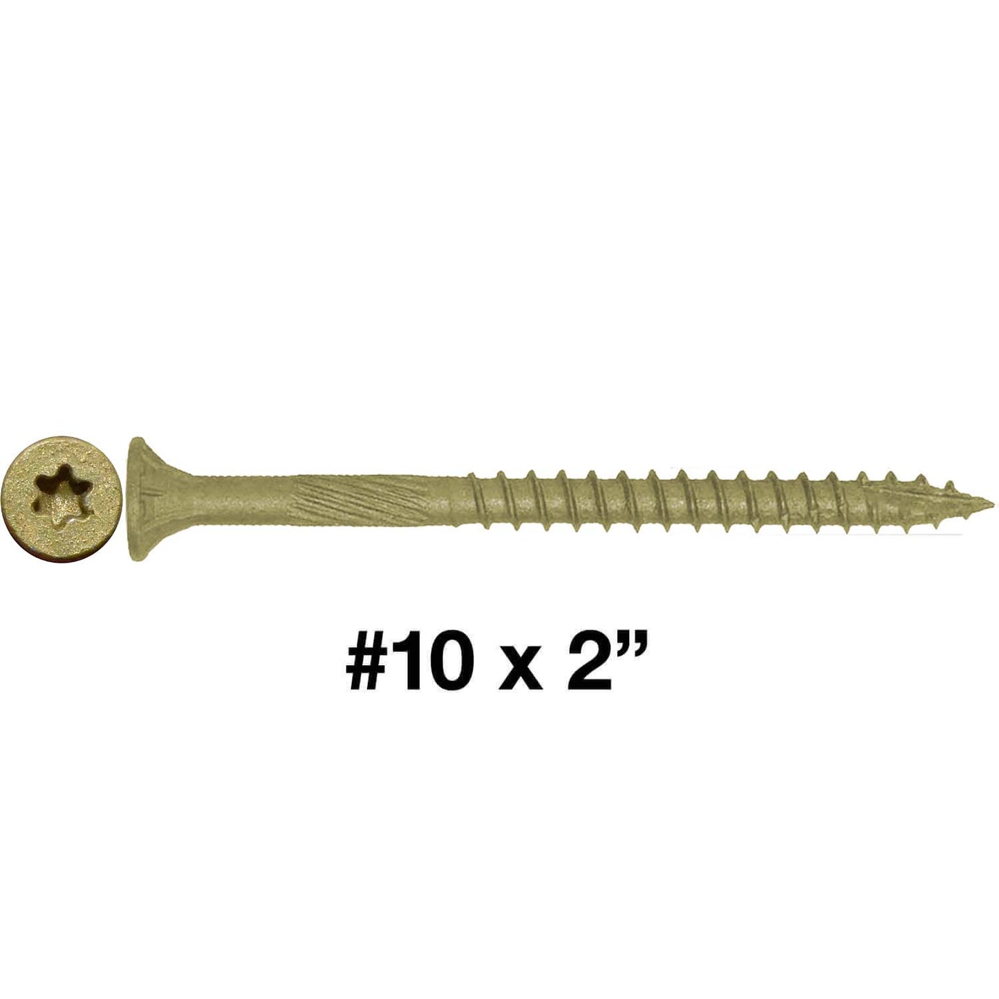 #10 x 2" - 6" Bronze Exterior Coated Wood Screw Torx/Star Drive Head - Multipurpose Exterior Coated Torx/Star Drive Wood Screws