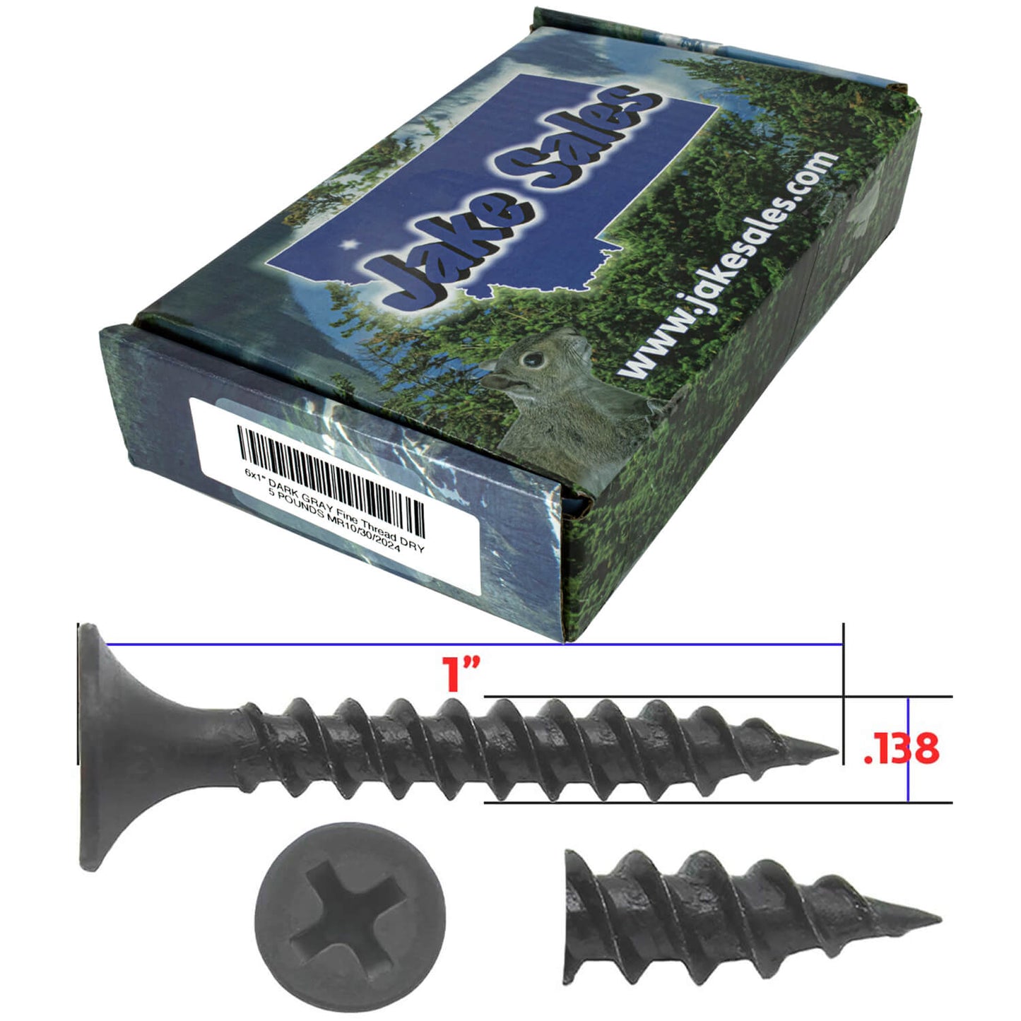 Gray Phosphate Fine Thread Drywall Screws- Gypsum board, Sheetrock, Plasterboard Screws. Use for all purpose wood screws.