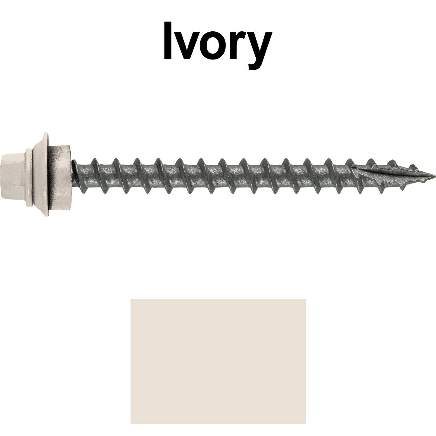 12 X 2-1/2" Metal Roofing Screws For OSB and Plywood - Galvanized Metal to Wood Type 17 Tip - 1/4" Hex Head - Assembled EPDM Washer