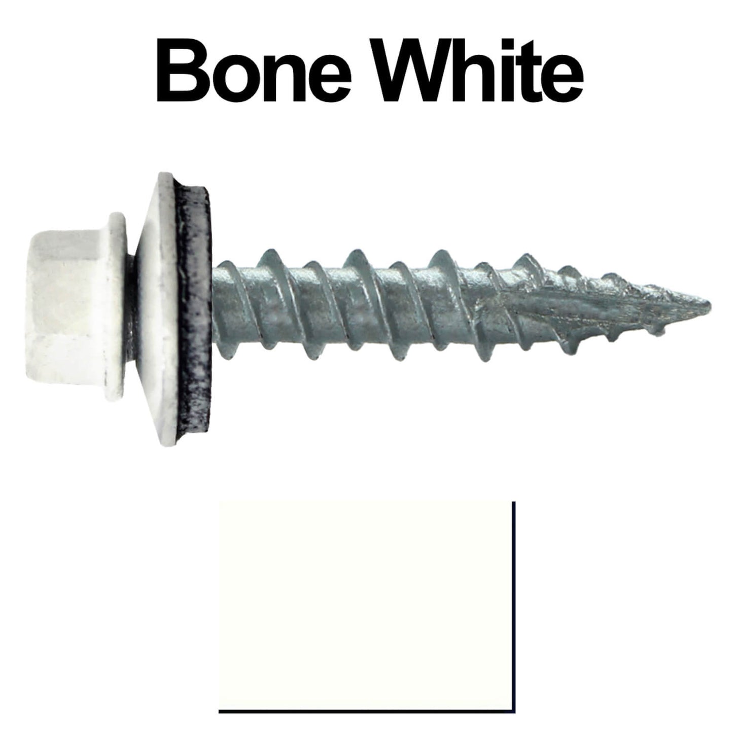 #10 x 1" Metal ROOFING SCREWS - Hex Washer Head - Self starting/self tapping - EPDM washer. Colored head.