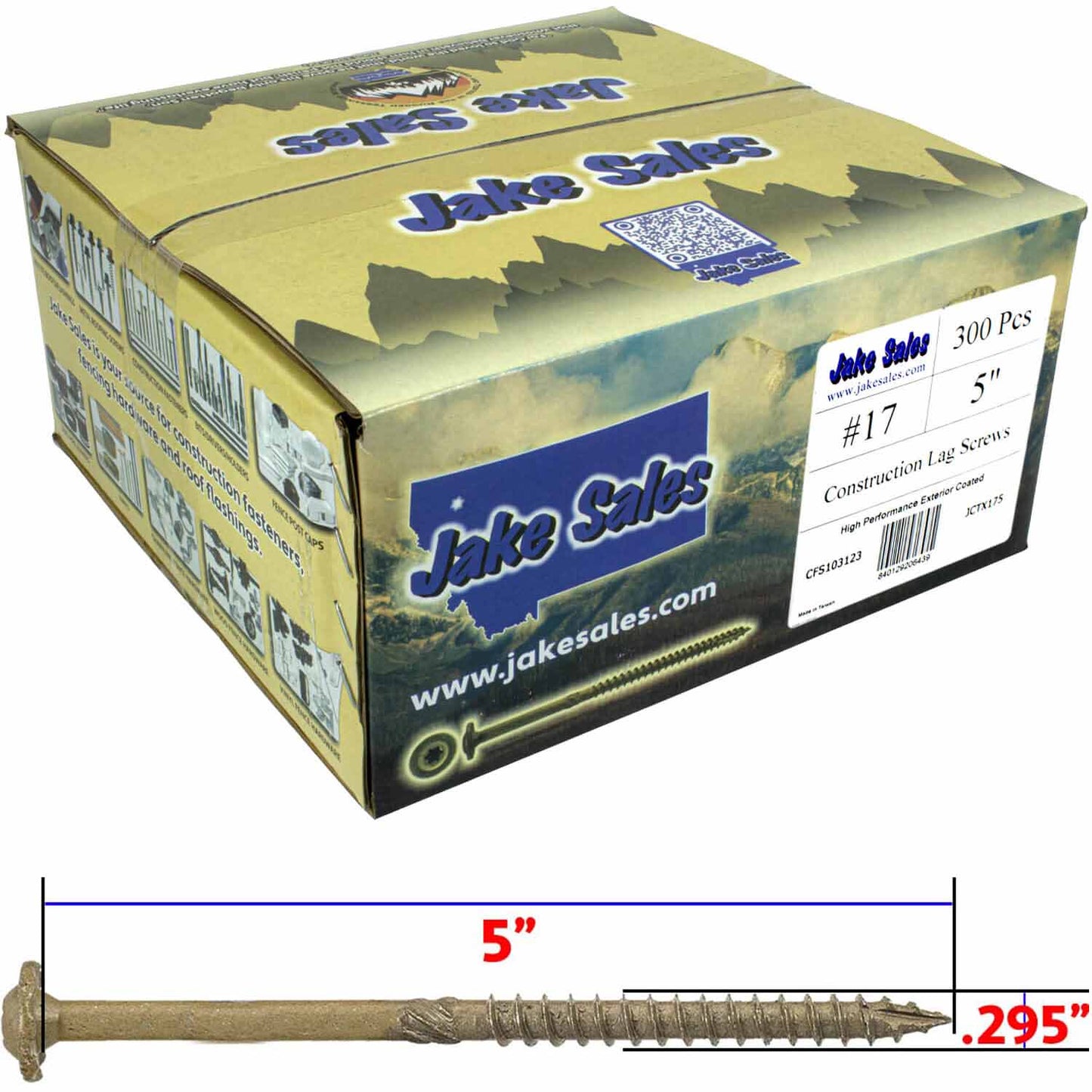 #17 Construction Lag Screw Exterior Coated Torx/Star Drive Heavy Duty Structural Lag - Modified Truss Washer Head