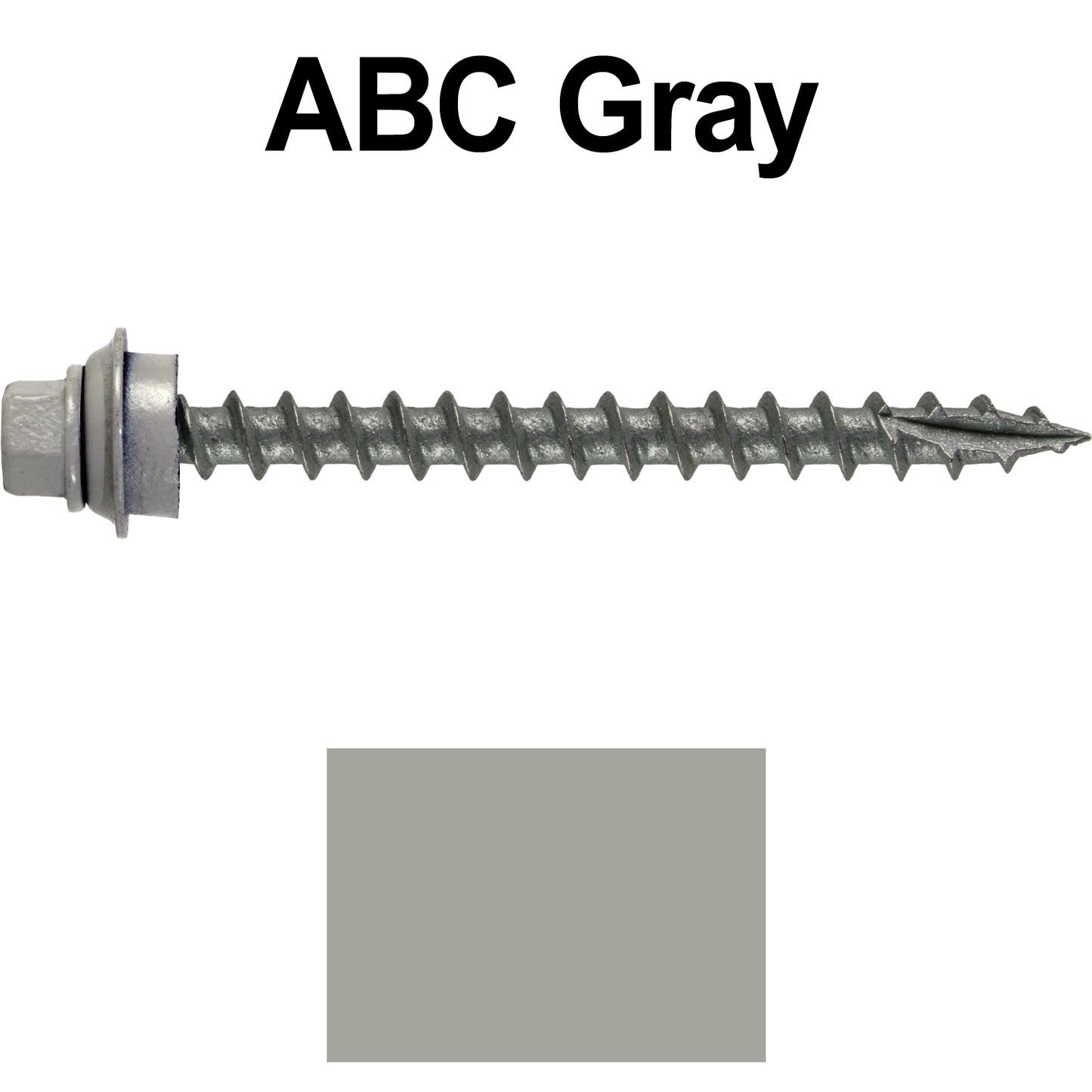 12 X 2-1/2" Metal Roofing Screws For OSB and Plywood - Galvanized Metal to Wood Type 17 Tip - 1/4" Hex Head - Assembled EPDM Washer