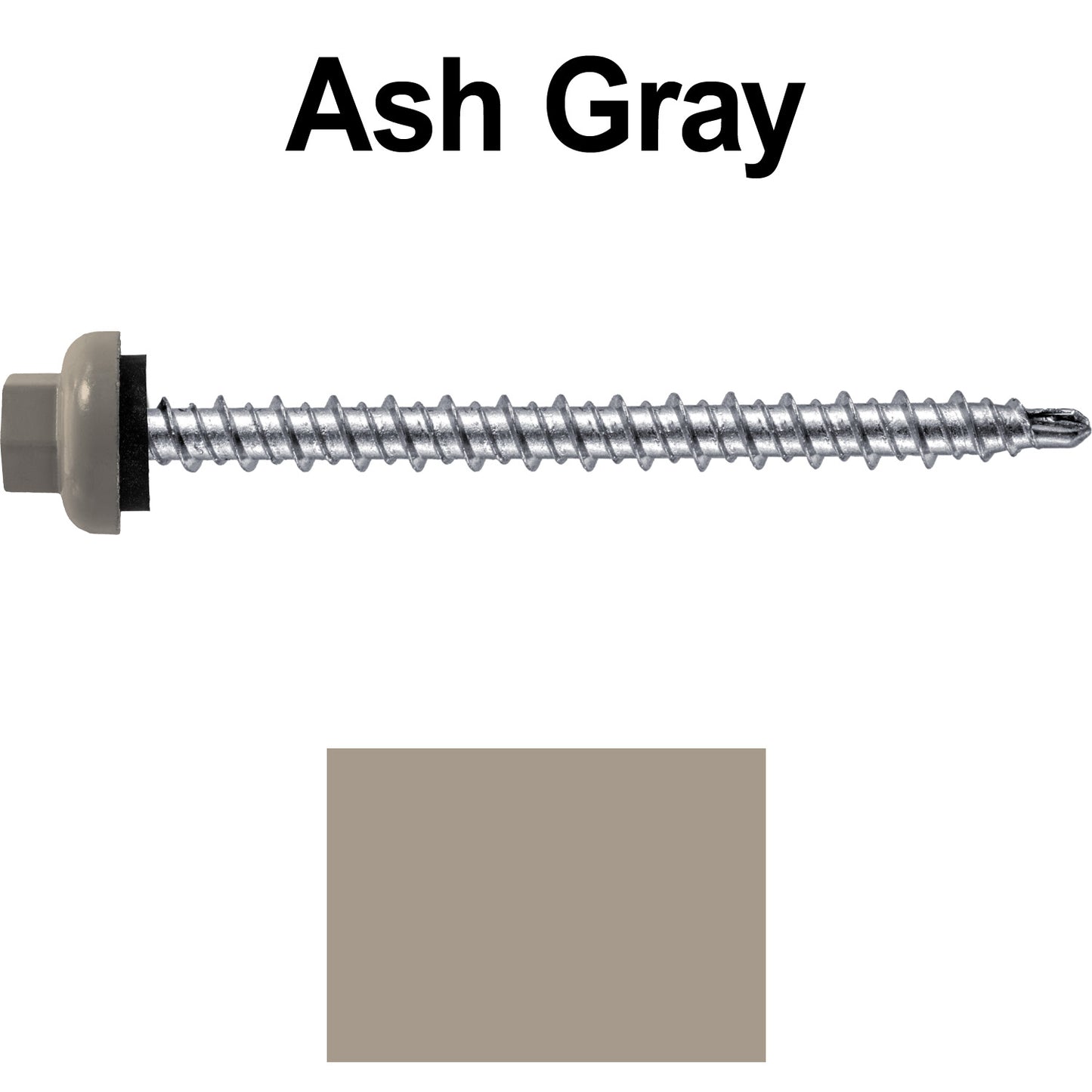 10 X 2-1/2" Zinc Aluminum Cap MINI-DRILLER Roofing Screws HI-LO THREAD Zinc Plated Carbon Steel Shank - EPDM Washer - Colored head