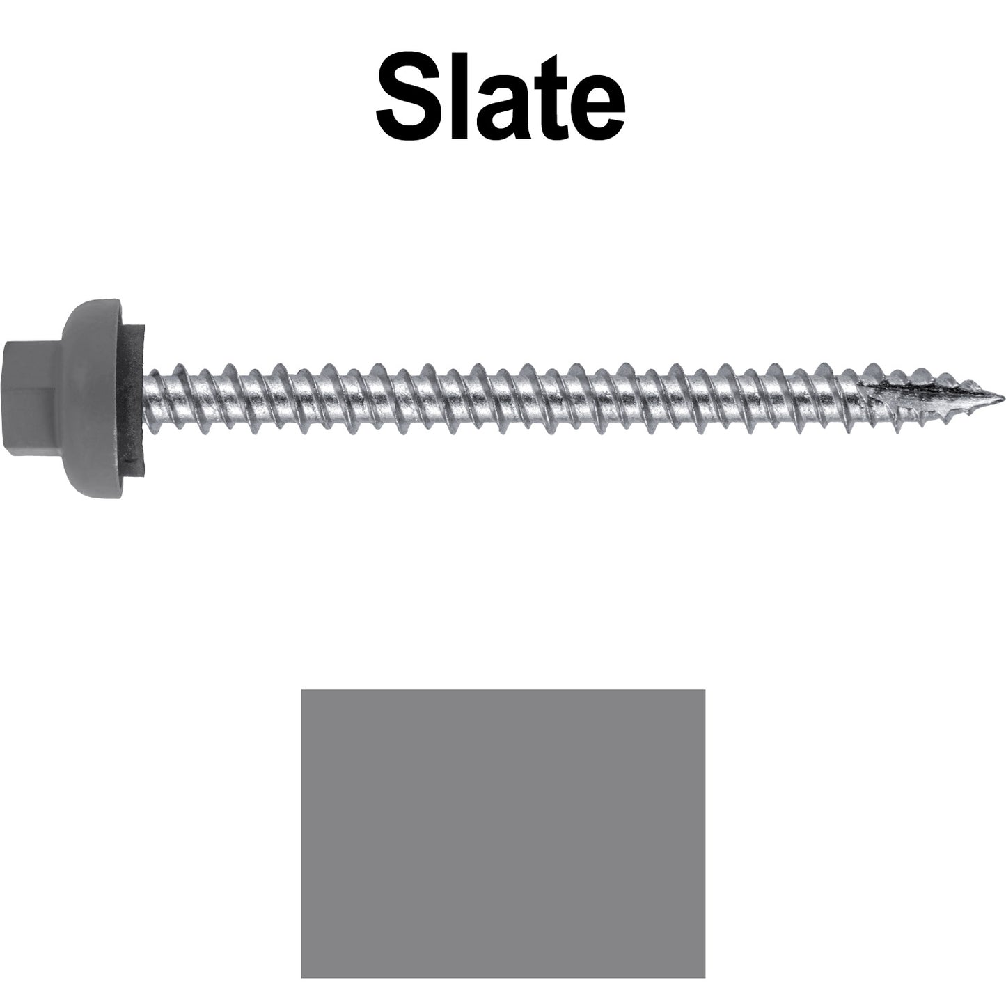 10 X 2-1/2" HI-LO Zinc Aluminum Cap Metal Roofing Screws - Hex Washer Head - Self starting/self tapping - EPDM washer. Colored head.