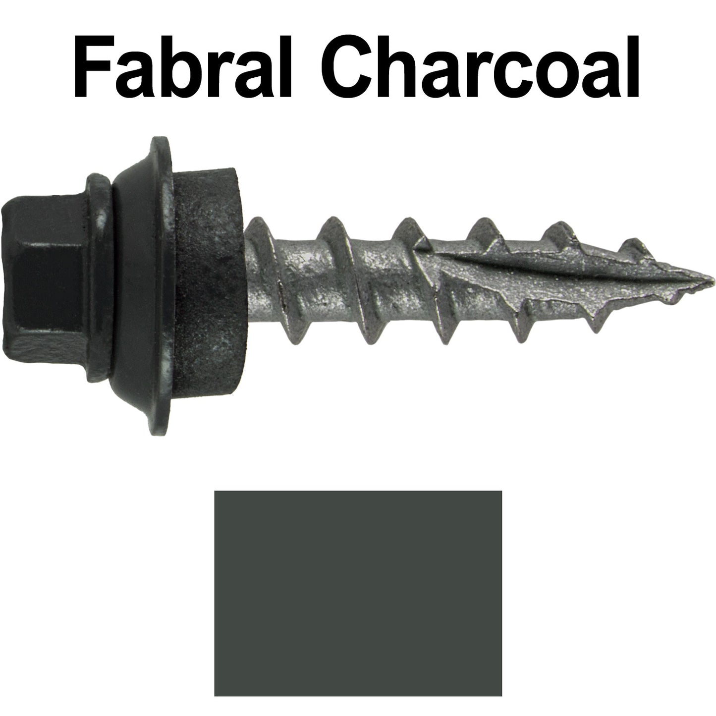 12 X 1" Metal Roofing Screws For OSB and Plywood - Galvanized Metal to Wood Type 17 Tip - 1/4" Hex Head - Assembled EPDM Washer