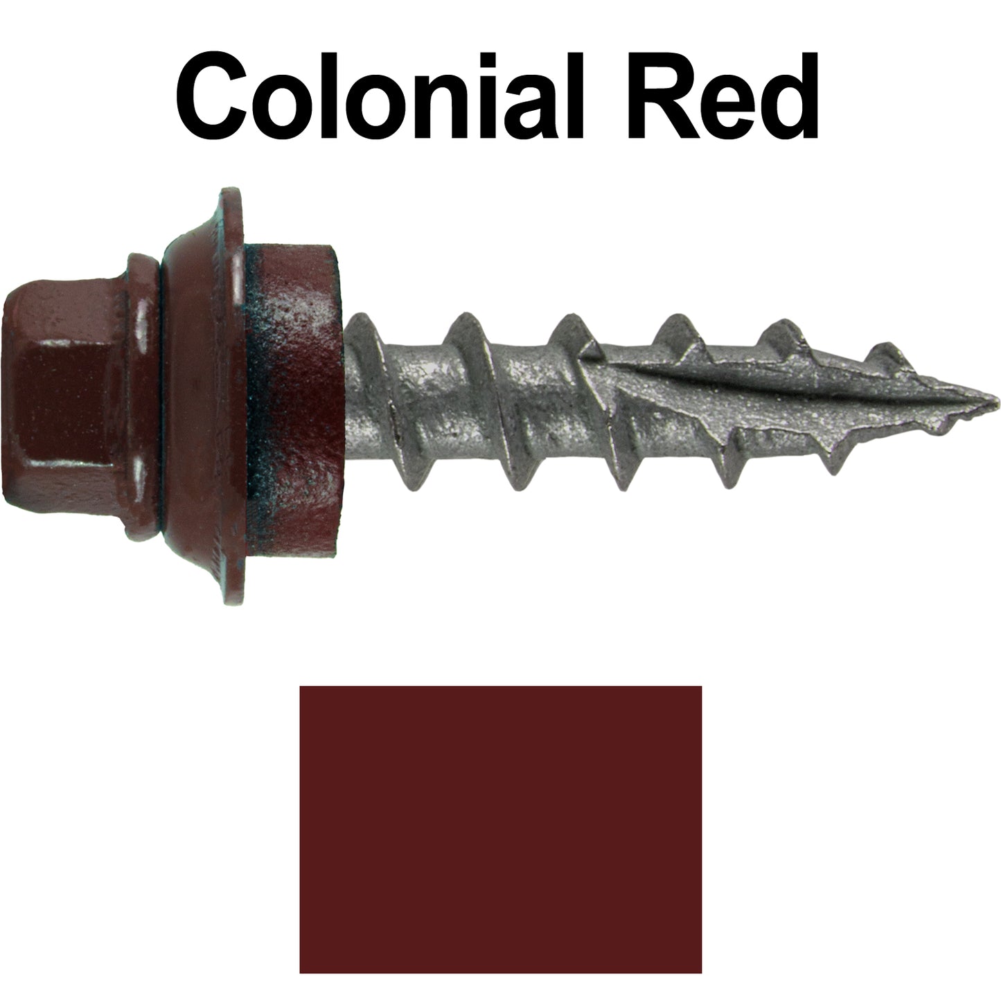 12 X 1" Metal Roofing Screws For OSB and Plywood - Galvanized Metal to Wood Type 17 Tip - 1/4" Hex Head - Assembled EPDM Washer