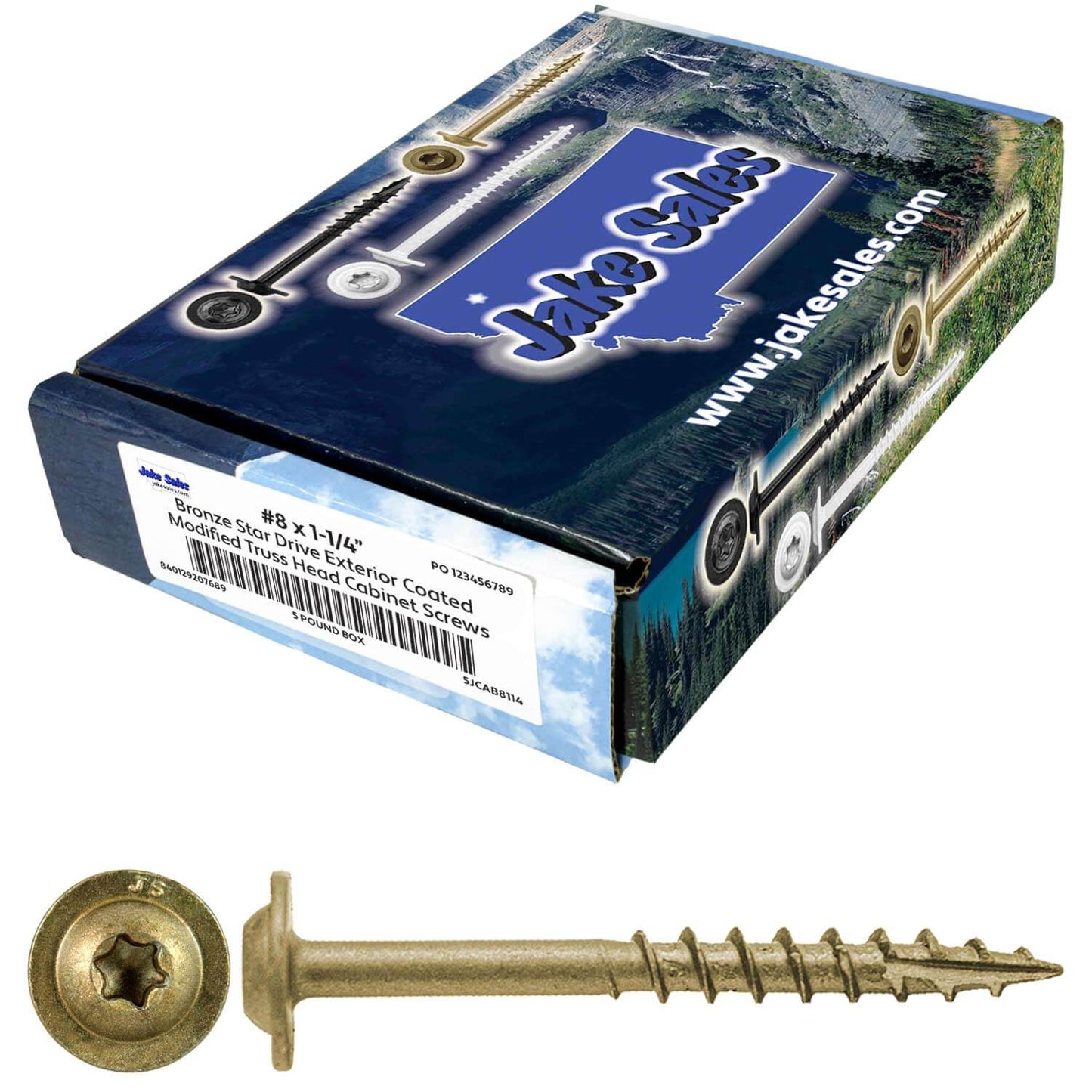 #8 Bronze Star Exterior Coated Modified Truss Head Cabinet Wood Screw Torx/Star Drive Head - Multipurpose Exterior Coated Torx/Star Drive Wood Screws