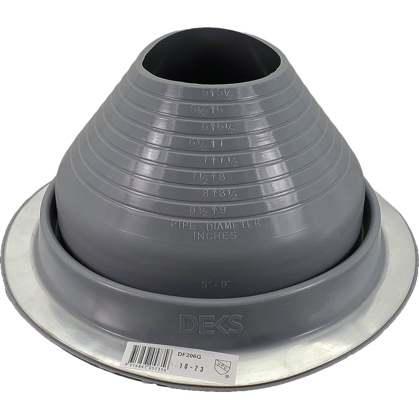Dektite GRAY Round HIGH TEMPERATURE Silicone Flexible Pipe Flashing Dektite: Metal Roof Jack Pipe Boot - Metal Roofing Pipe Flashing