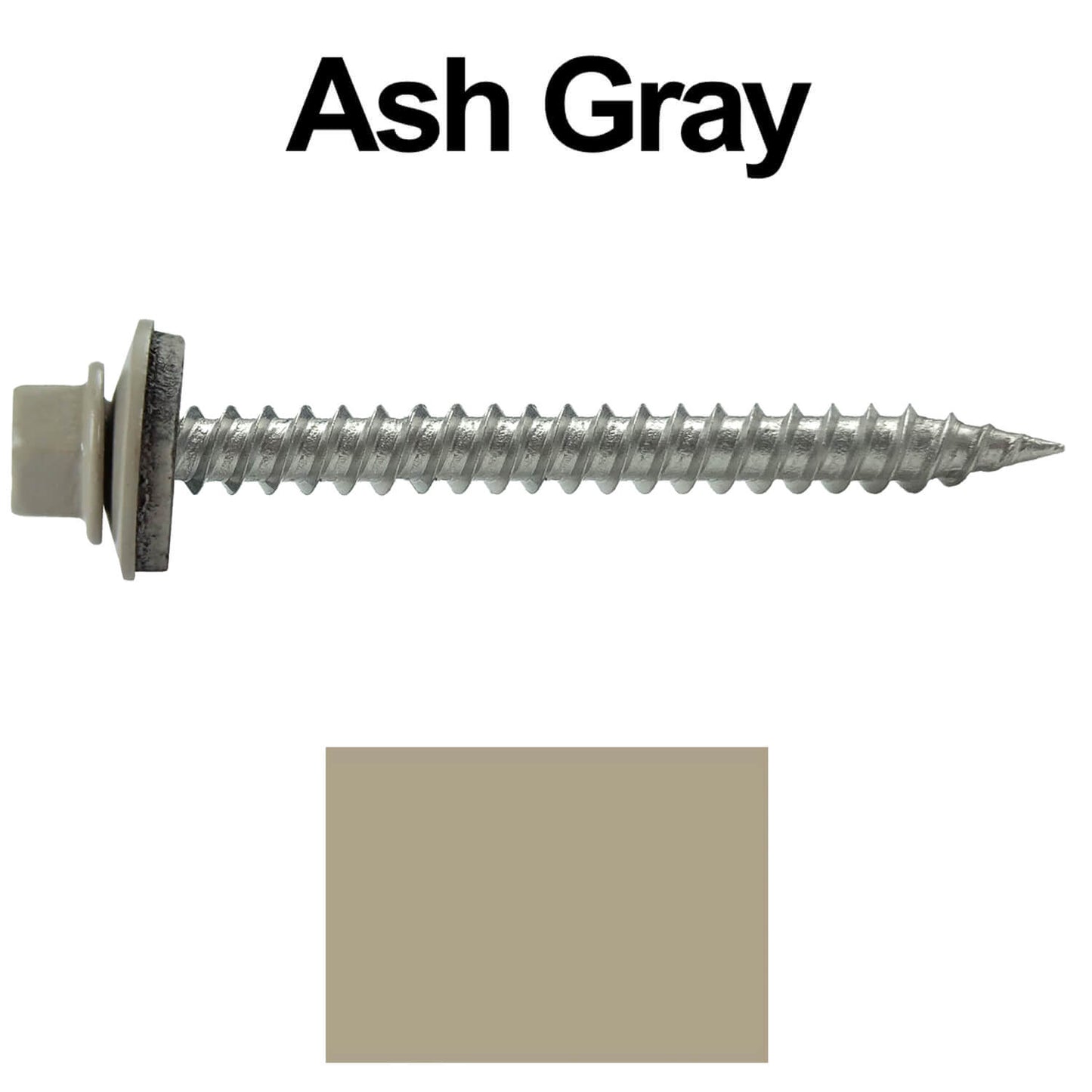 #9 x 2" Stainless Steel Metal Roofing Screws - Hex Washer Head - Self-Piercing (SP) tip metal to wood. EPDM washer. Colored head.