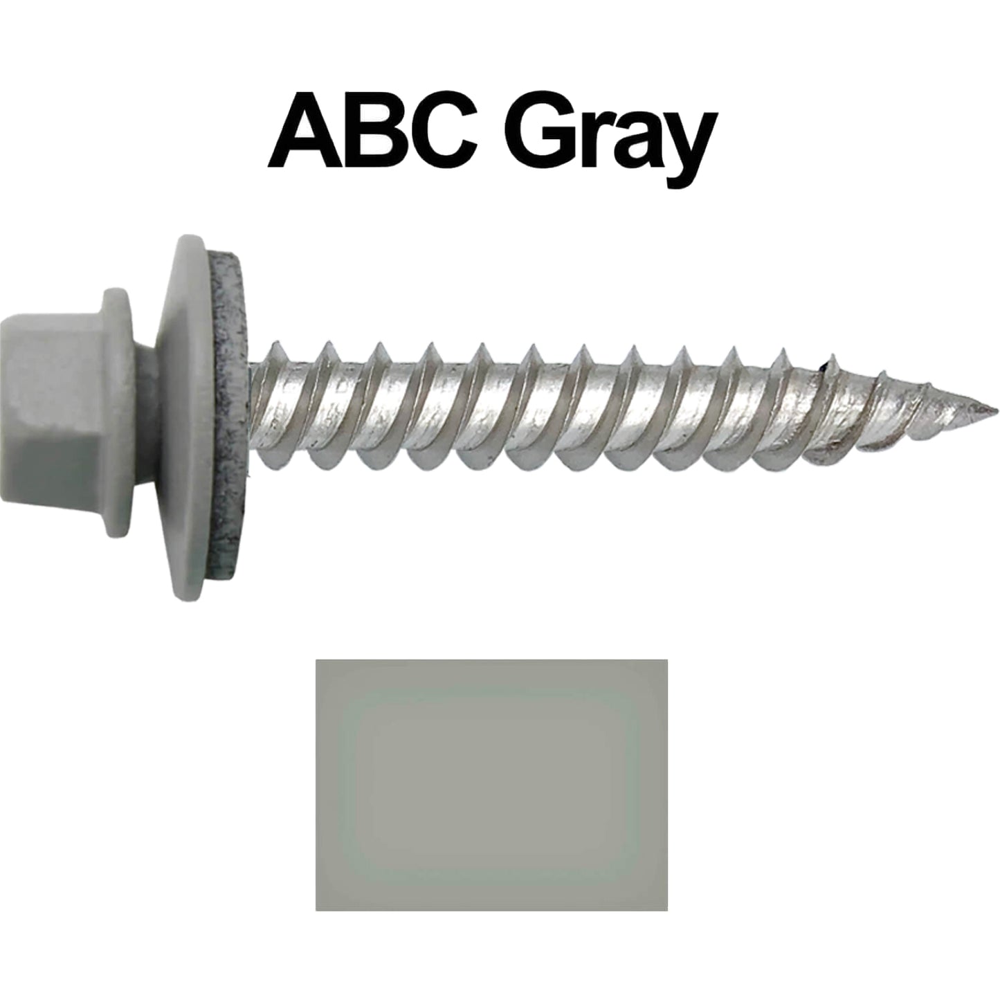 12 x 1-1/2" Stainless Steel Metal Roofing Screw - Hex Washer Head - Self starting/self tapping - EPDM washer. Colored head.