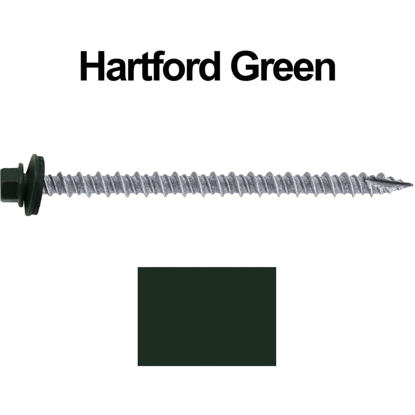 #10 x 3" Metal ROOFING SCREWS - Hex Washer Head - Self starting/self tapping - EPDM washer. Colored head.