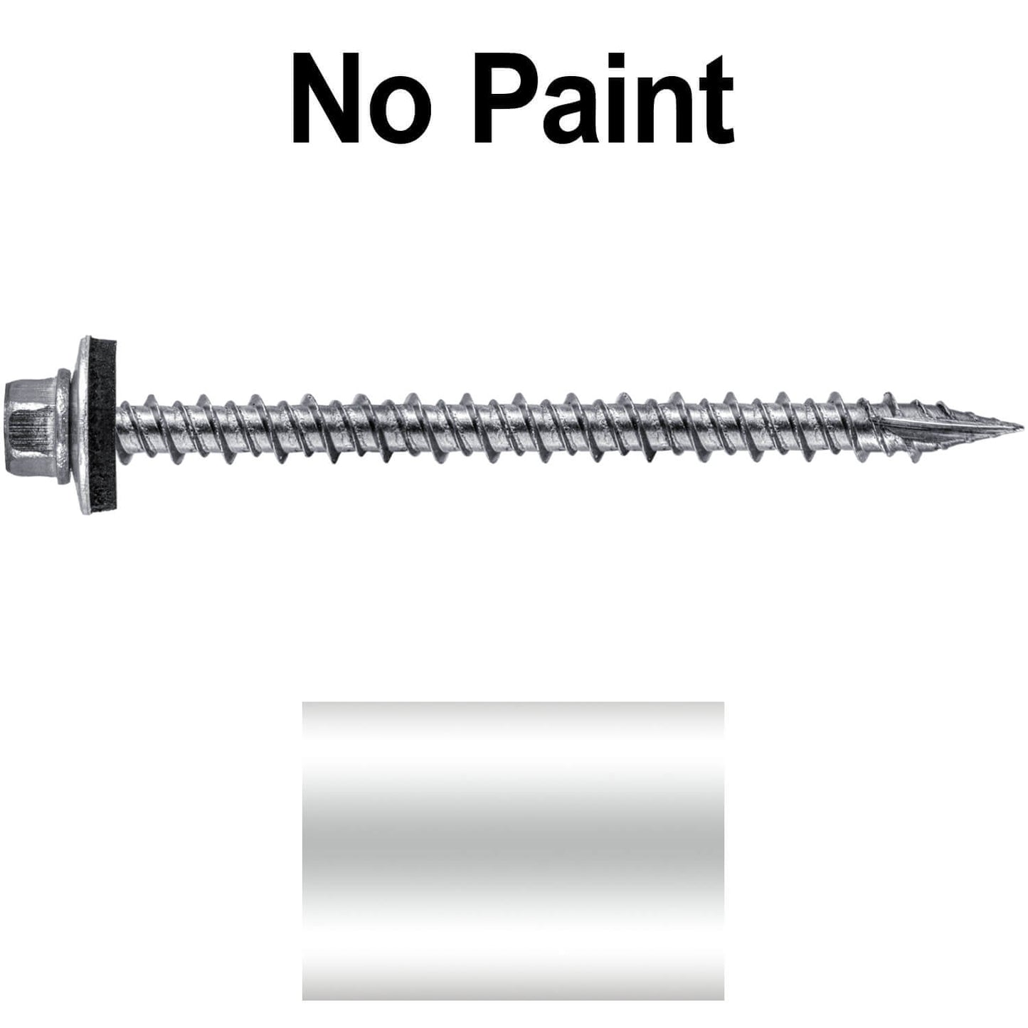 9 x 2-1/2" - Stainless Steel Metal Roofing Screws - Hex Washer Head - Self starting metal to wood siding screws. EPDM washer. Colored head.