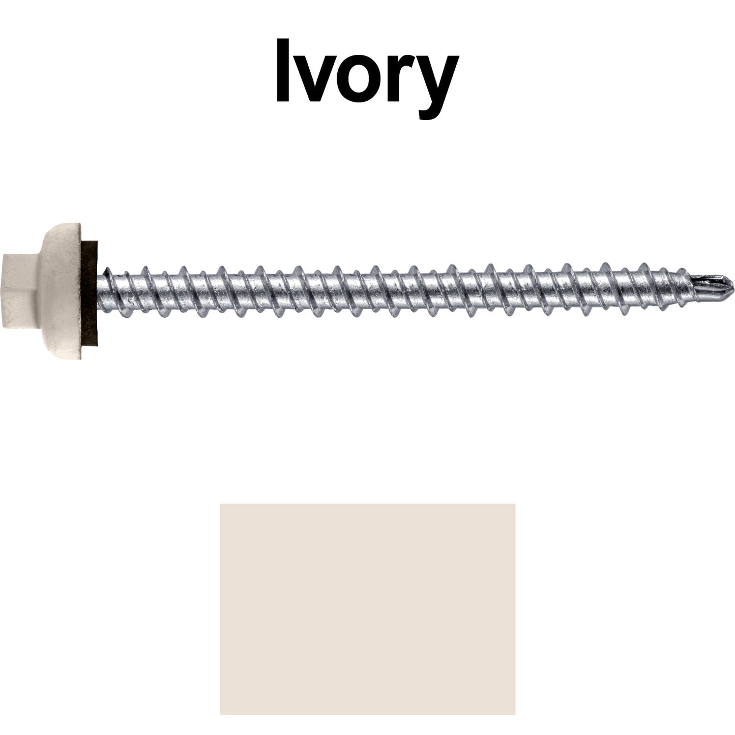 10 X 2-1/2" Zinc Aluminum Cap MINI-DRILLER Roofing Screws HI-LO THREAD Zinc Plated Carbon Steel Shank - EPDM Washer - Colored head