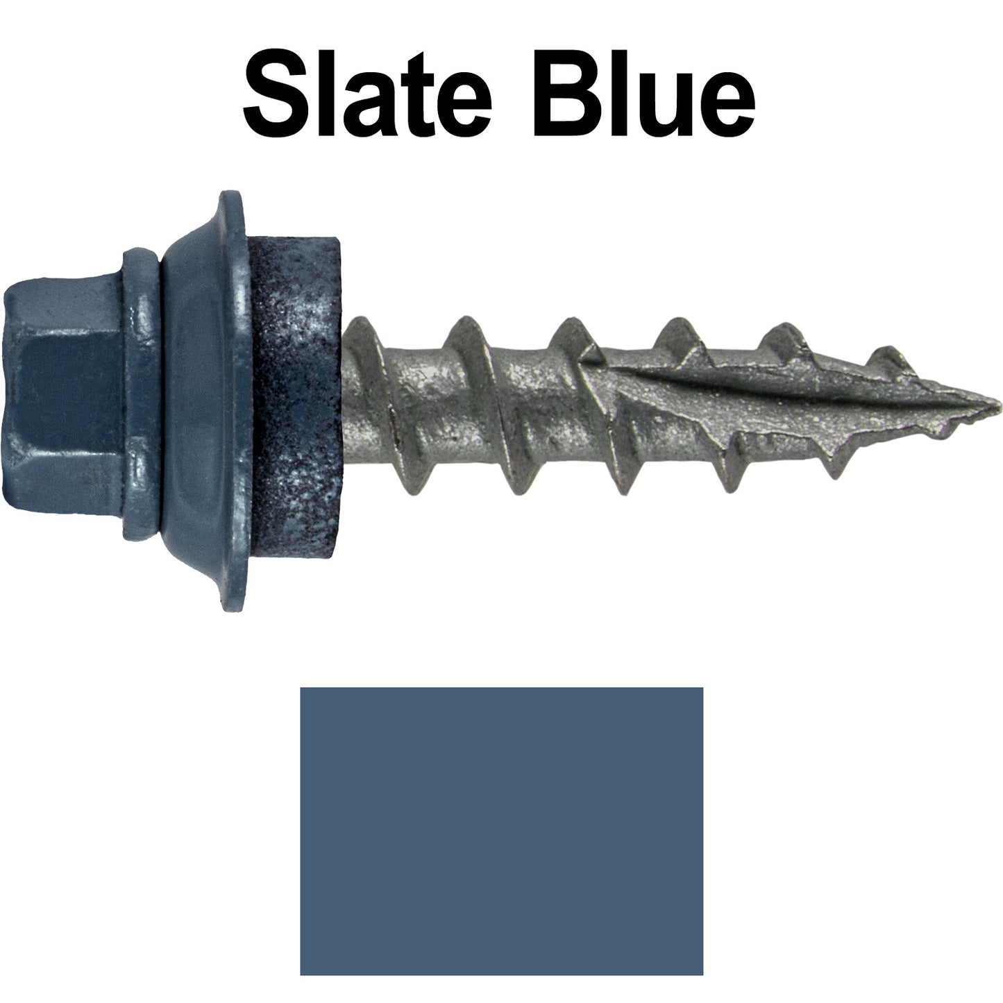 12 X 1" Metal Roofing Screws For OSB and Plywood - Galvanized Metal to Wood Type 17 Tip - 1/4" Hex Head - Assembled EPDM Washer