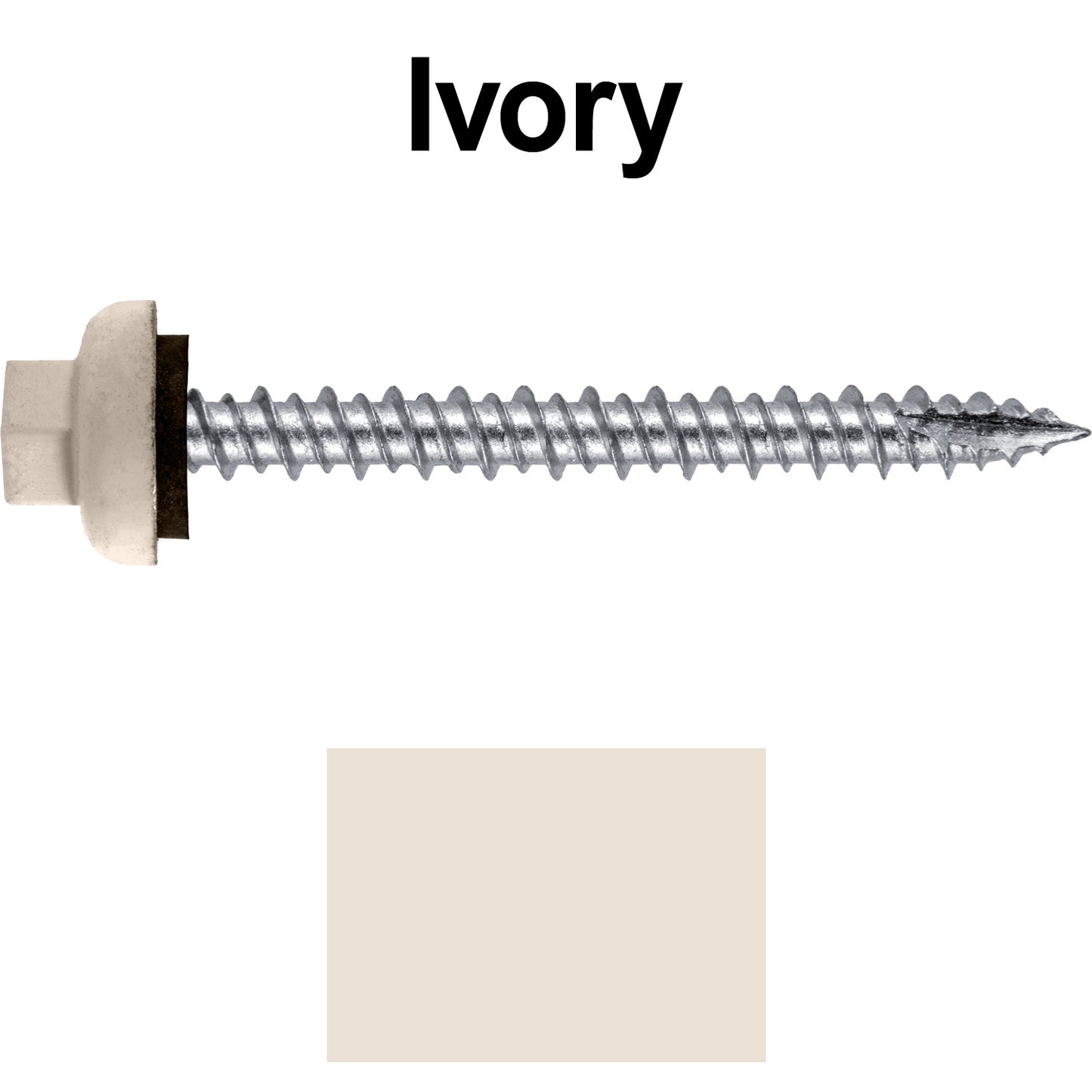 10 X 2“ HI-LO Zinc Aluminum Cap Metal Roofing Screws - Hex Washer Head - Self starting/self tapping - EPDM washer. Colored head.