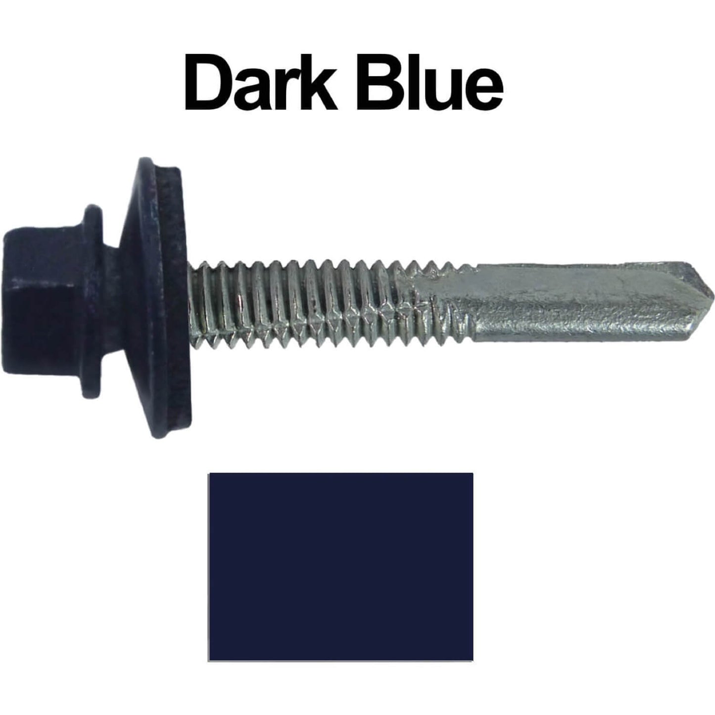 #12 x 1-1/2" Metal to Metal Type #5 Roofing Screws - Hex Head Drill Point. 9/16" EPDM Washer. Colored Head.