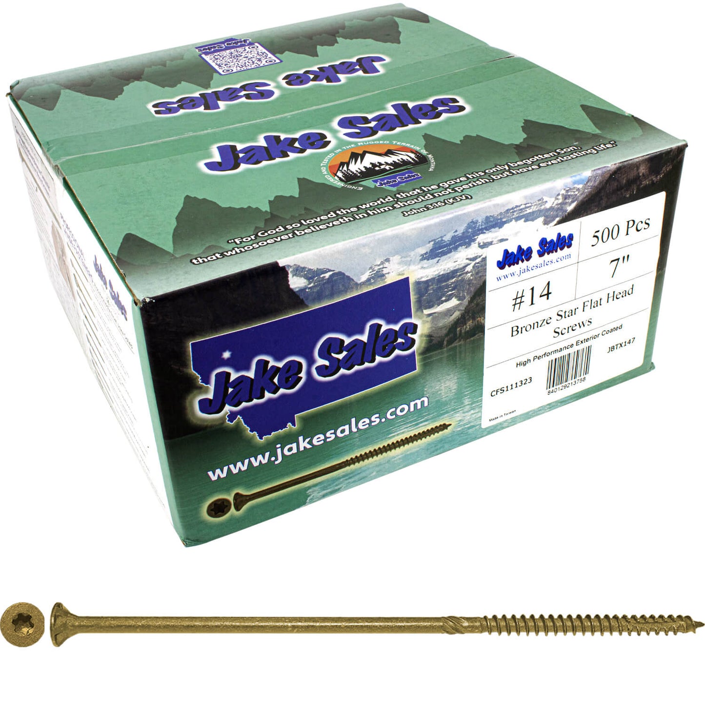 #14 Bronze Exterior Coated Wood Screws - Extra Long Bronze Wood Screw with Torx/Star Drive Head - Multipurpose Torx/Star Drive Wood Screws