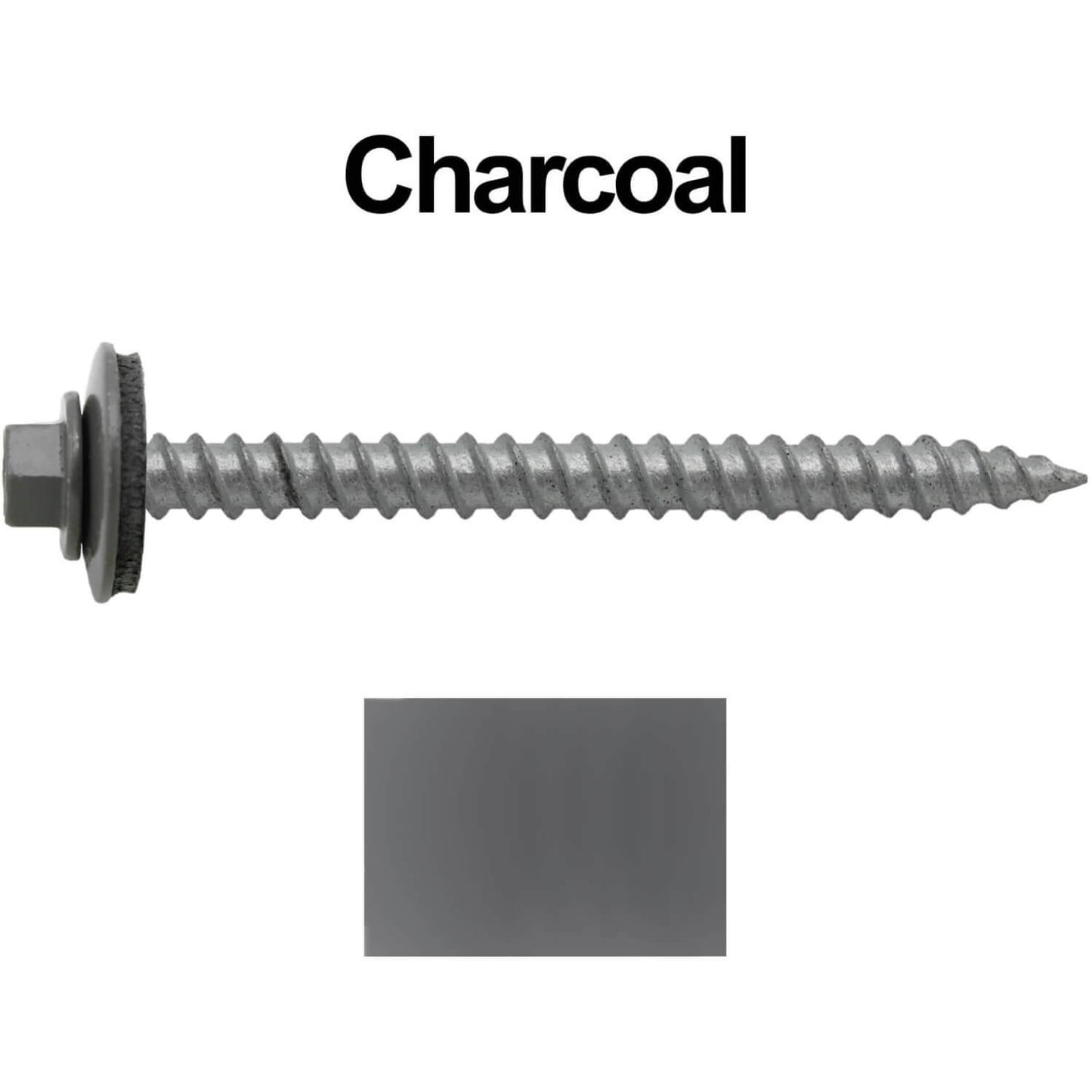 12 x 2-1/2" Metal ROOFING SCREWS - Hex Washer Head - Self starting/self tapping - EPDM washer. Colored head.