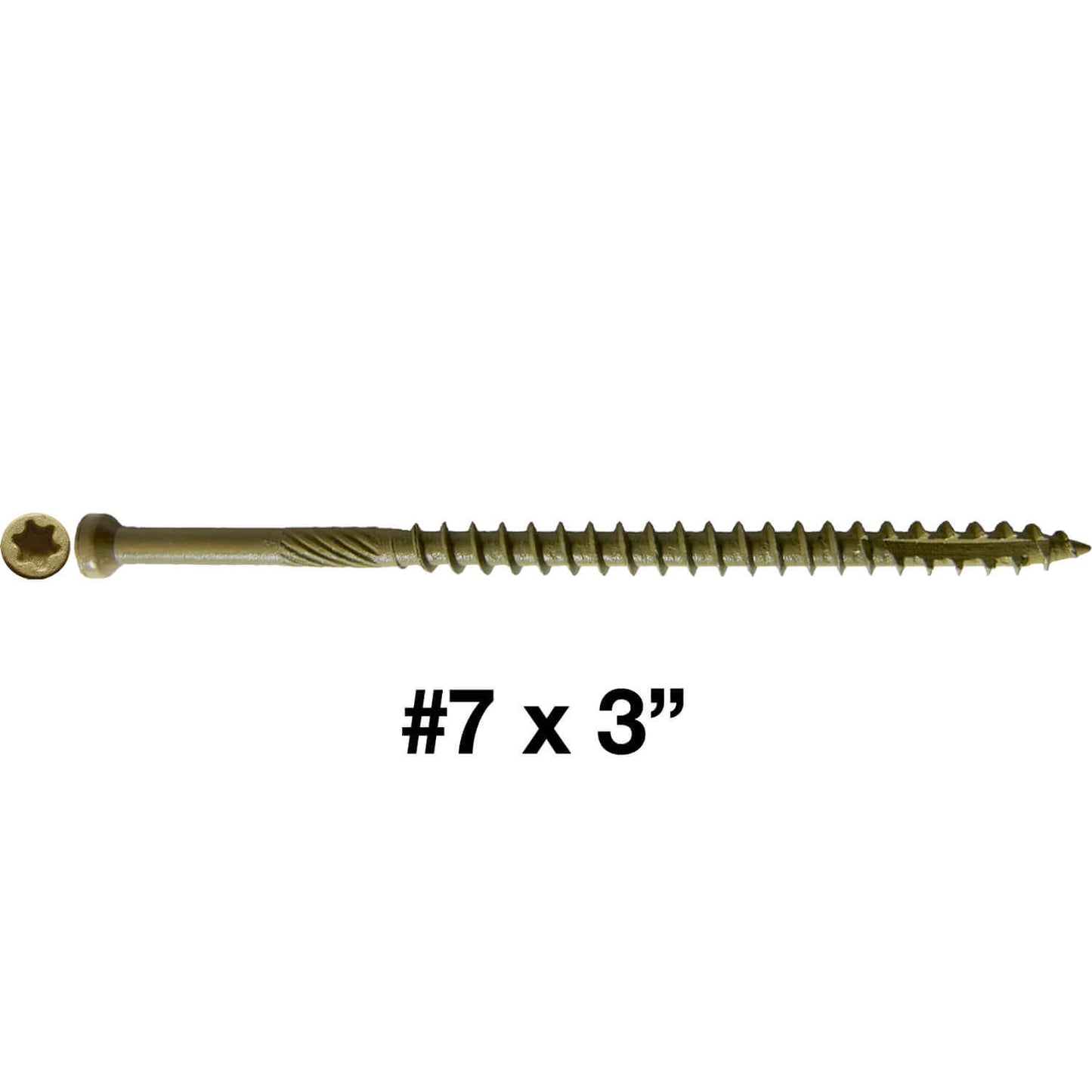 #7 Bronze Coated Multipurpose Wood Screw Torx/Star Tiny Finish Head - Exterior Coated - ACQ Compatible Wood Screws
