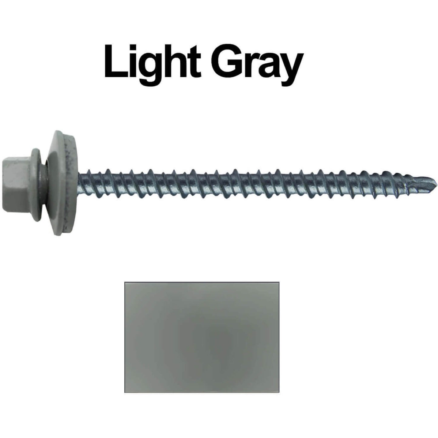 #10 x 3" Mini Driller Sheet Metal Roofing Screw - Hex Washer Head - Self starting metal to wood siding screws. EPDM washer. Colored head.