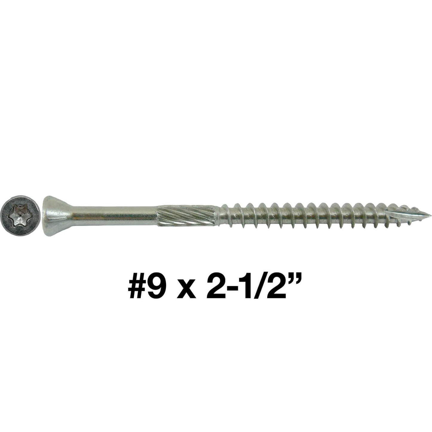 #9 Silver Star Stainless Steel TRIM HEAD Screw Torx/Star Head - Stainless Steel TRIM HEAD Wood Screws