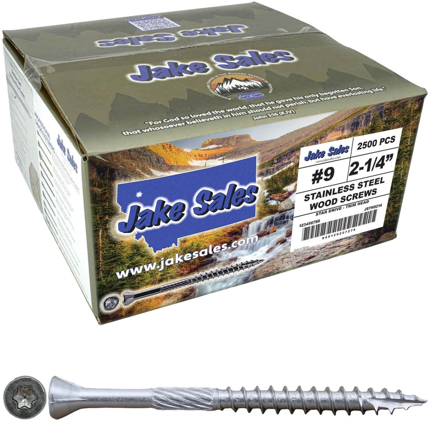 #9 Silver Star Stainless Steel TRIM HEAD Screw Torx/Star Head - Stainless Steel TRIM HEAD Wood Screws