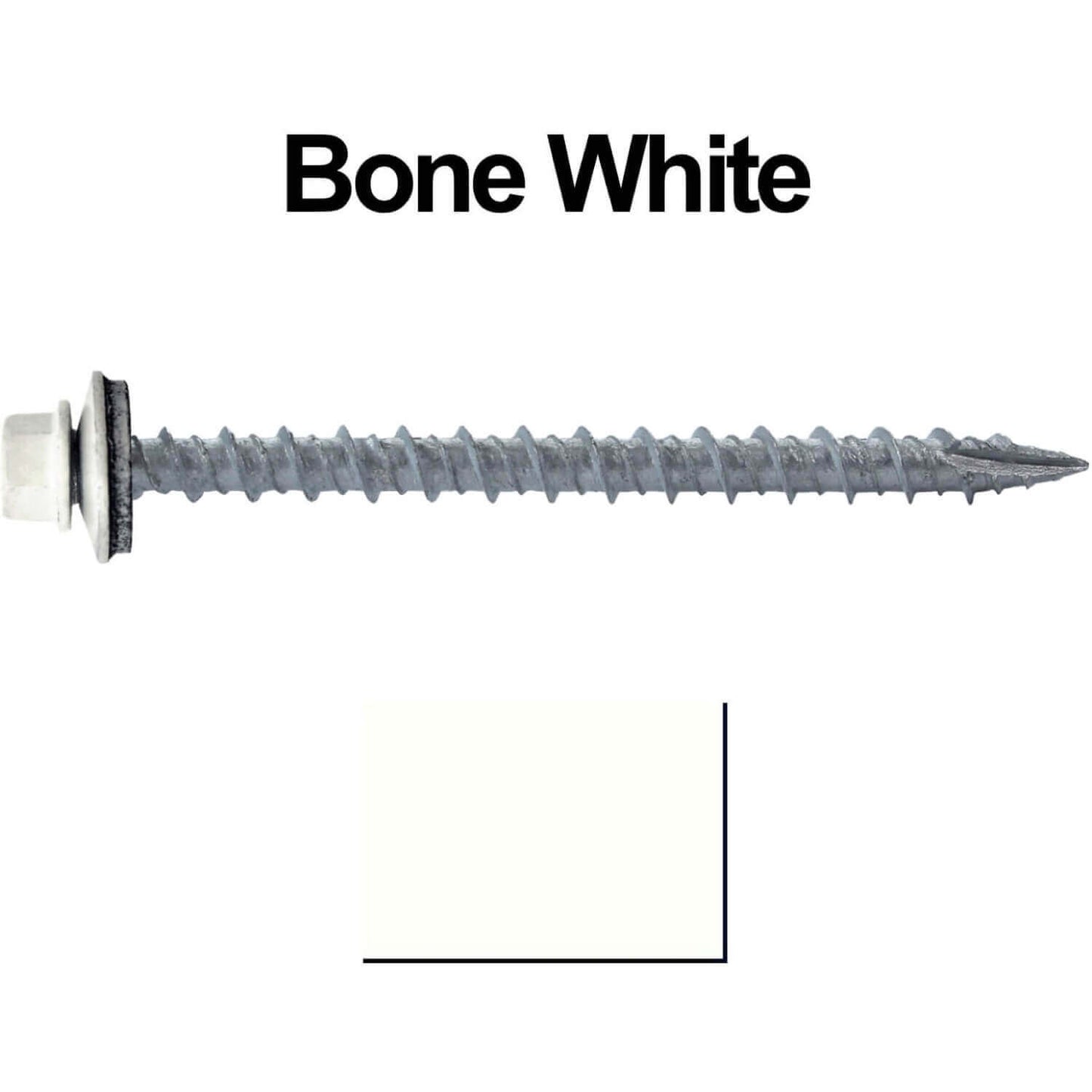 #10 x 2-1/2" Metal ROOFING SCREWS - Hex Washer Head - Self starting/self tapping - EPDM washer. Colored head.