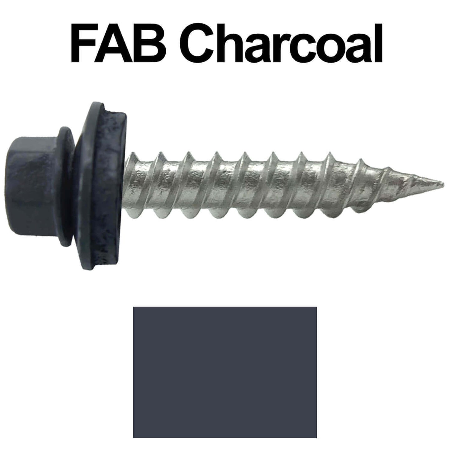 #9 x 1" Stainless Steel Metal Roofing Screws - Hex Washer Head - Self-Piercing (SP) tip metal to wood siding screws. EPDM washer. Colored head.