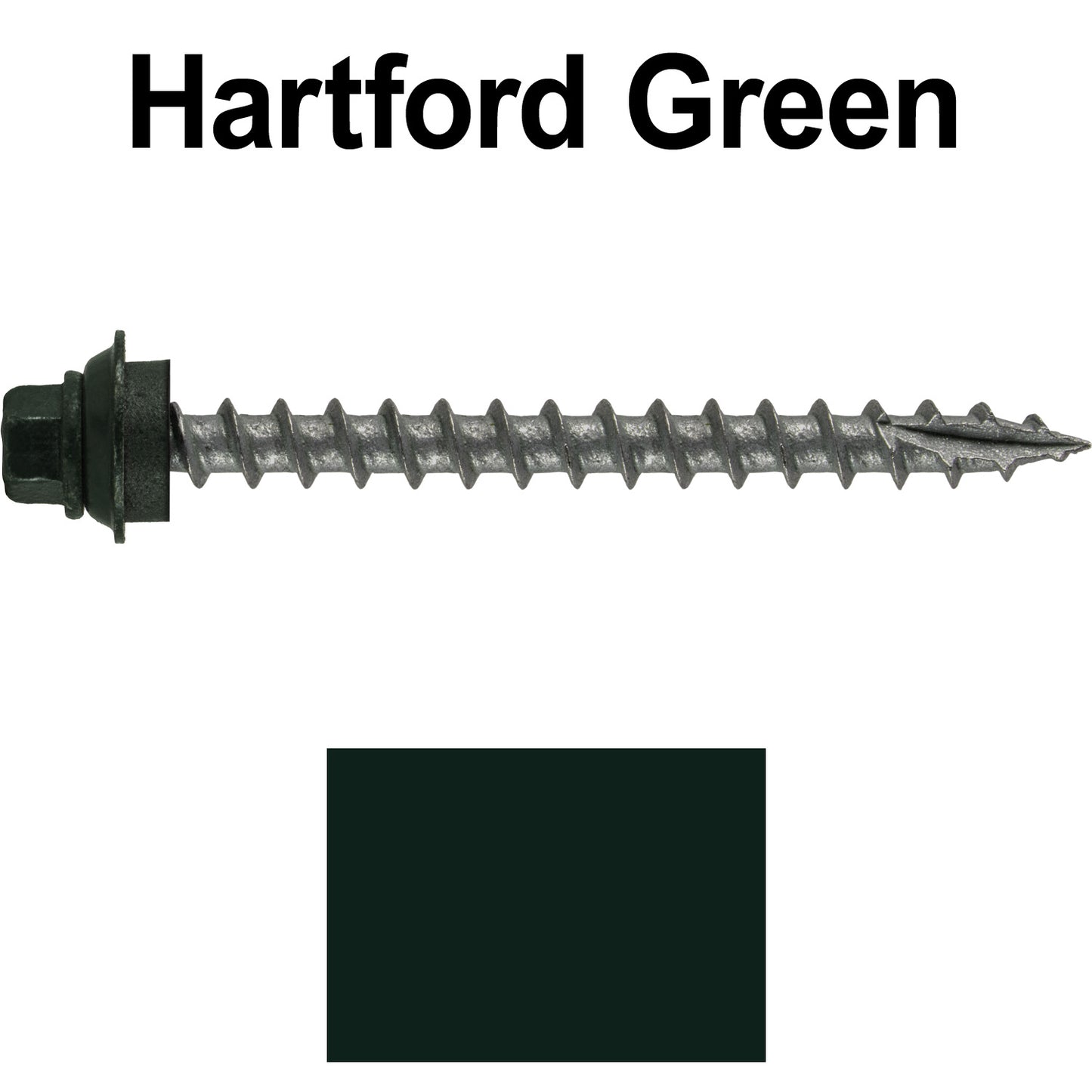 12 X 2-1/2" Metal Roofing Screws For OSB and Plywood - Galvanized Metal to Wood Type 17 Tip - 1/4" Hex Head - Assembled EPDM Washer