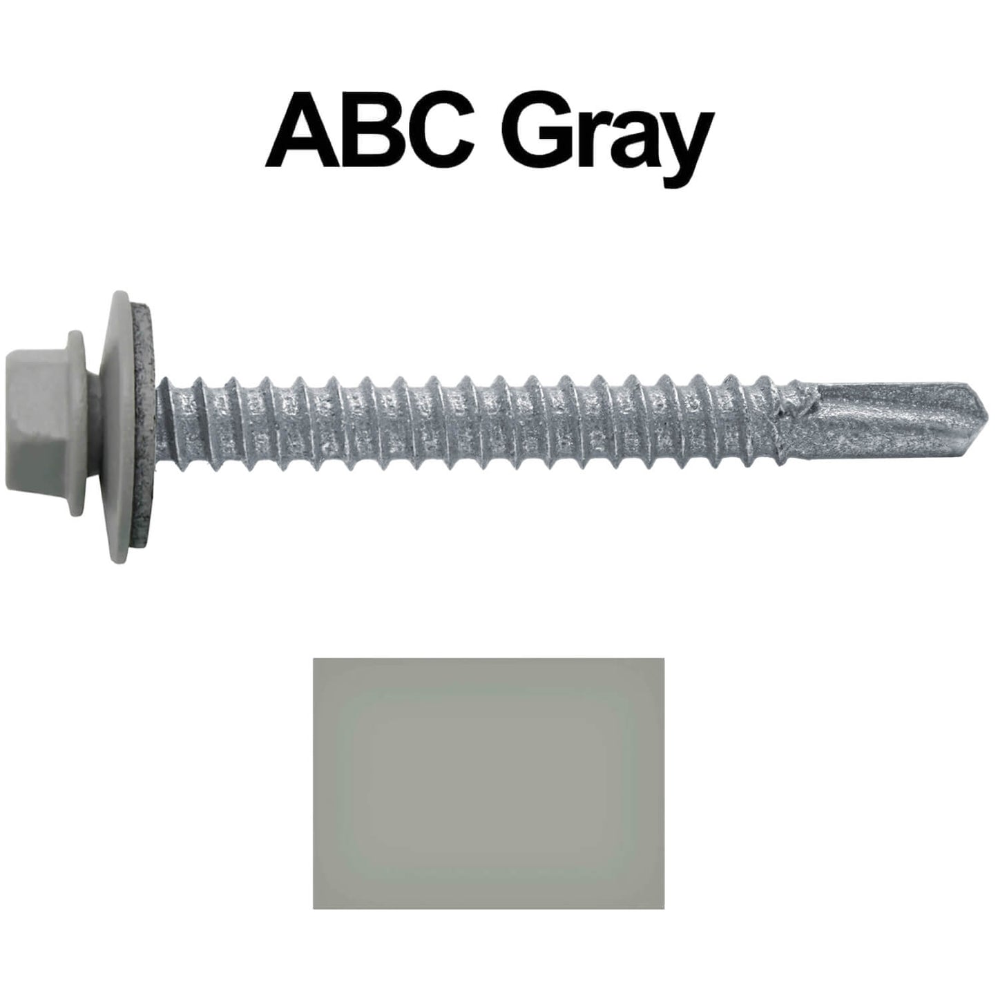 #12 x 2" Metal to Metal Type #3 Metal Roofing Screws - Hex Head Drill Point - 9/16" EPDM Washer.
