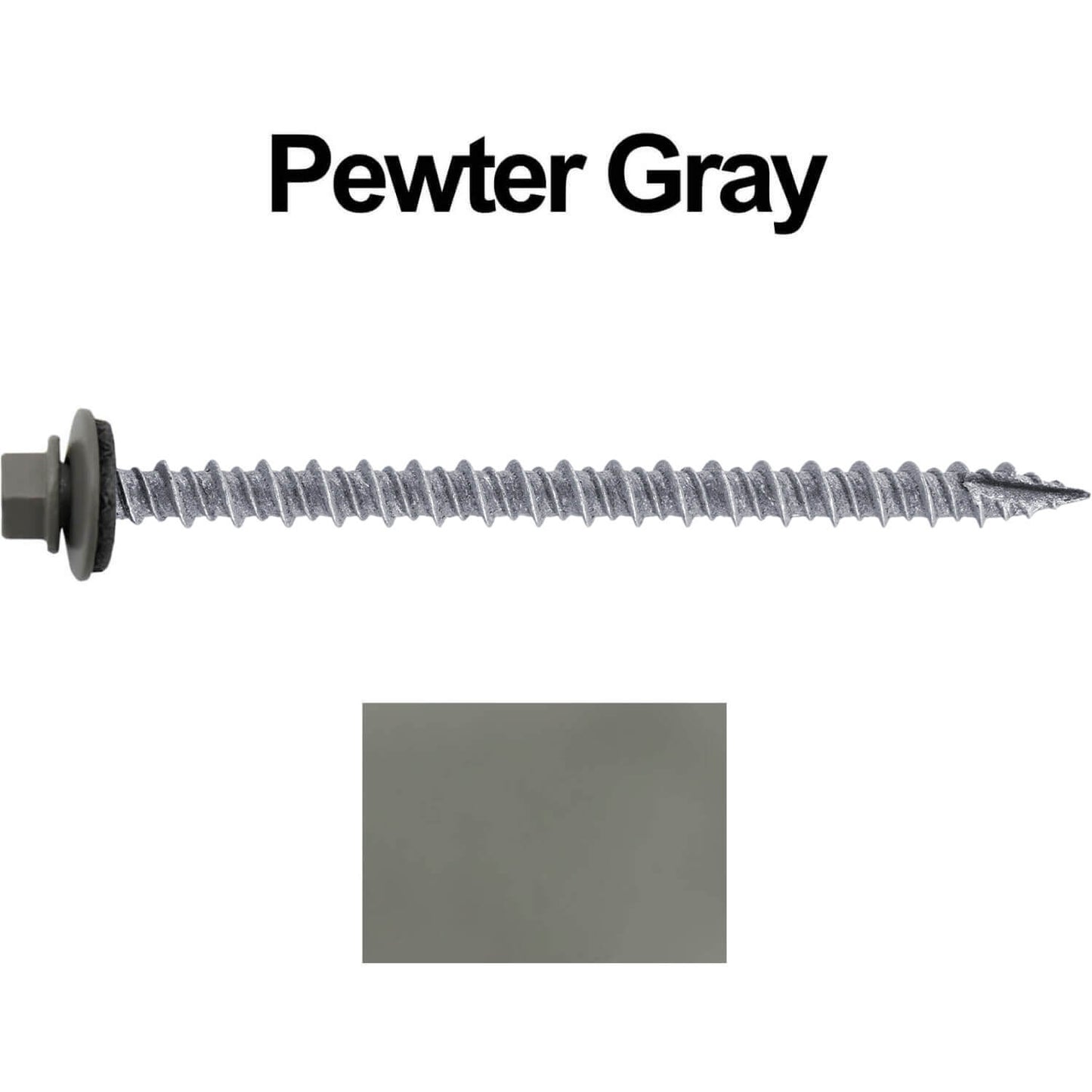 #10 x 3" Metal ROOFING SCREWS - Hex Washer Head - Self starting/self tapping - EPDM washer. Colored head.